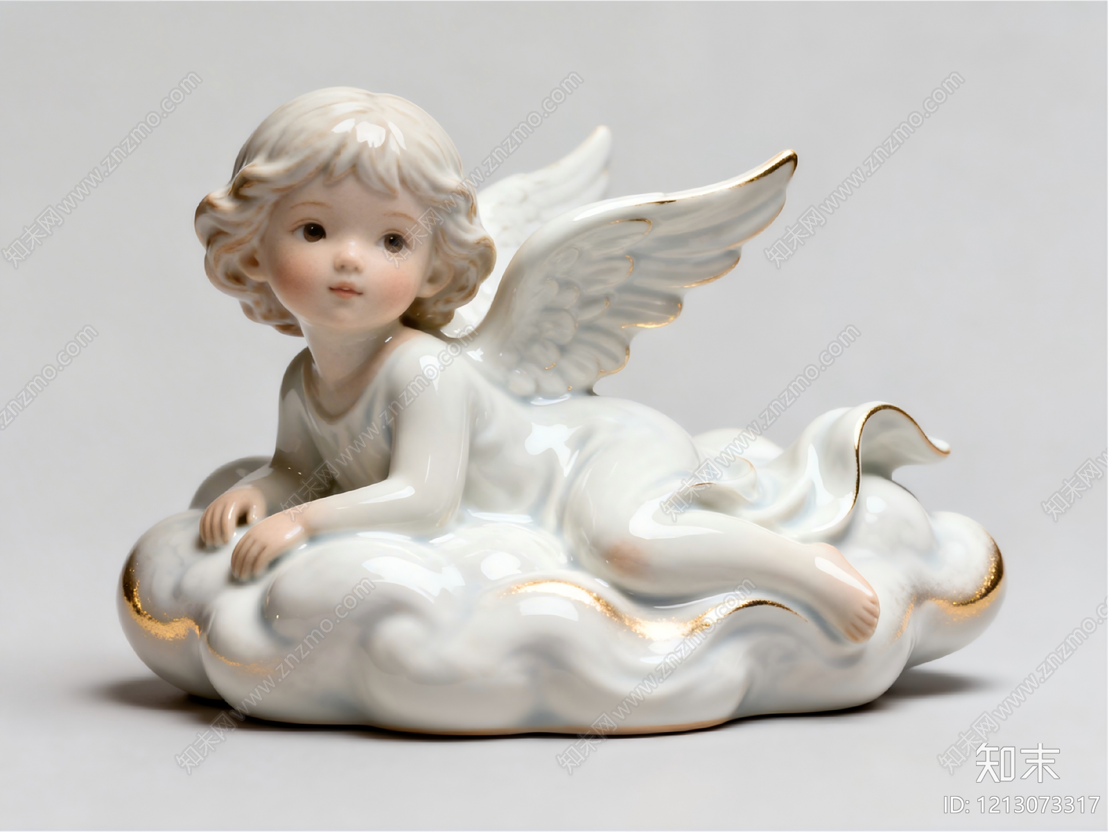 欧式陶瓷艺术风格雕塑摆件3D模型下载【ID:1213073317】