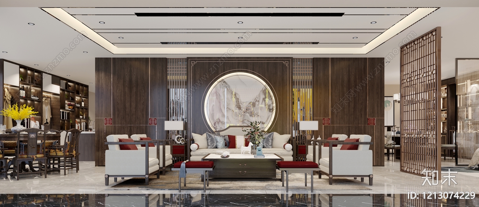 新中式家具展厅3D模型下载【ID:1213074229】