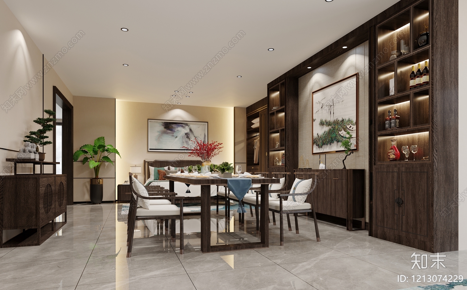 新中式家具展厅3D模型下载【ID:1213074229】
