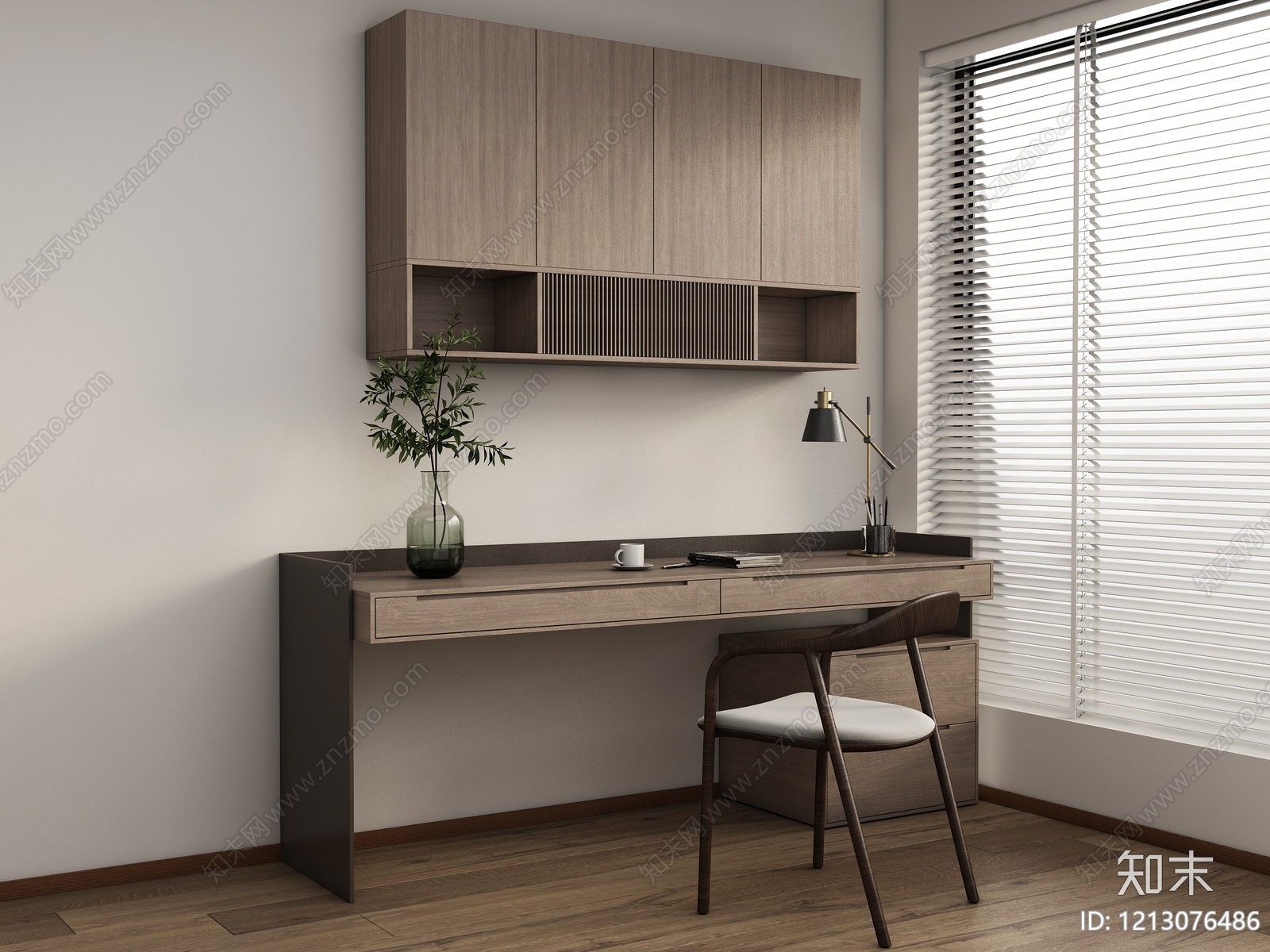 现代简约书房3D模型下载【ID:1213076486】