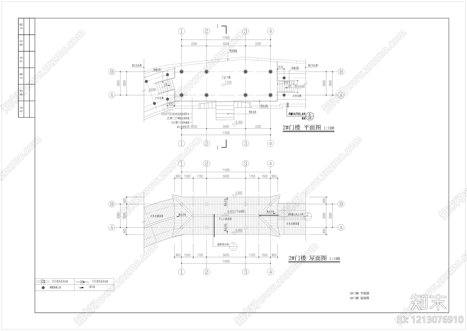 仿古建筑cad施工图下载【ID:1213076910】