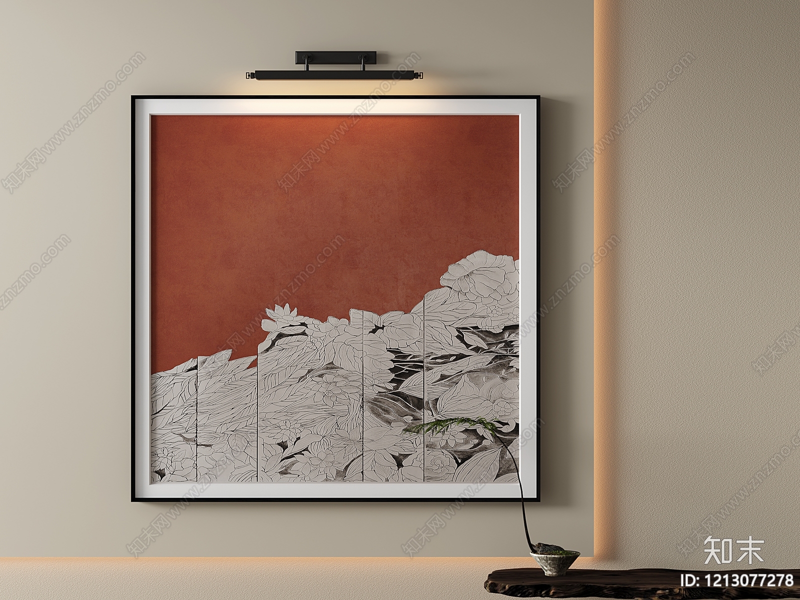 新中式挂画SU模型下载【ID:1213077278】