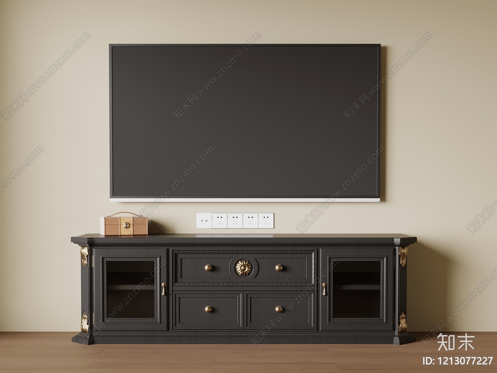 欧式古典电视柜3D模型下载【ID:1213077227】