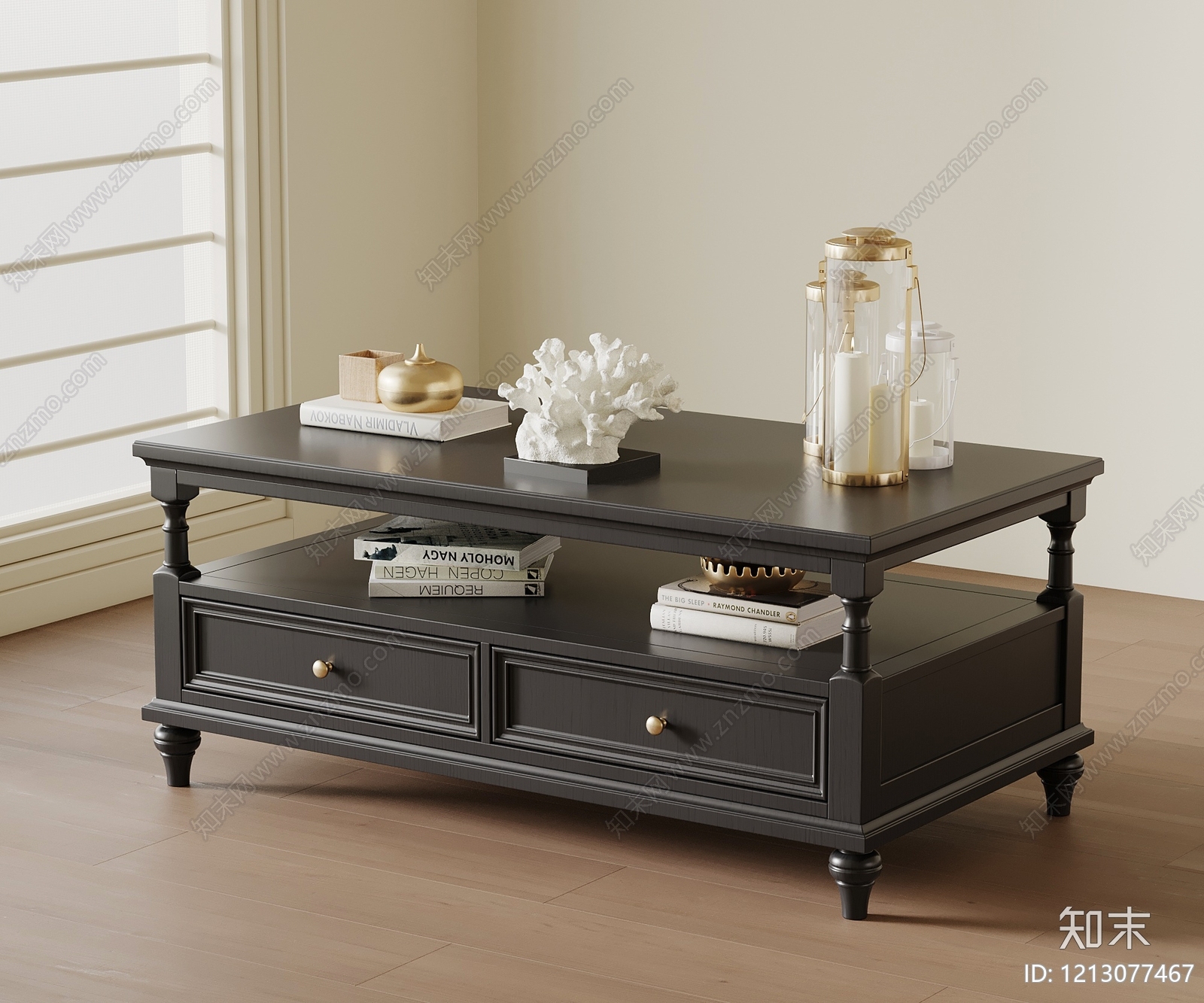 美式茶几3D模型下载【ID:1213077467】