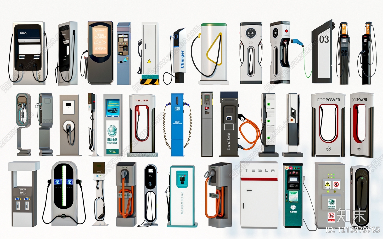 现代简约充电桩SU模型下载【ID:1213079765】