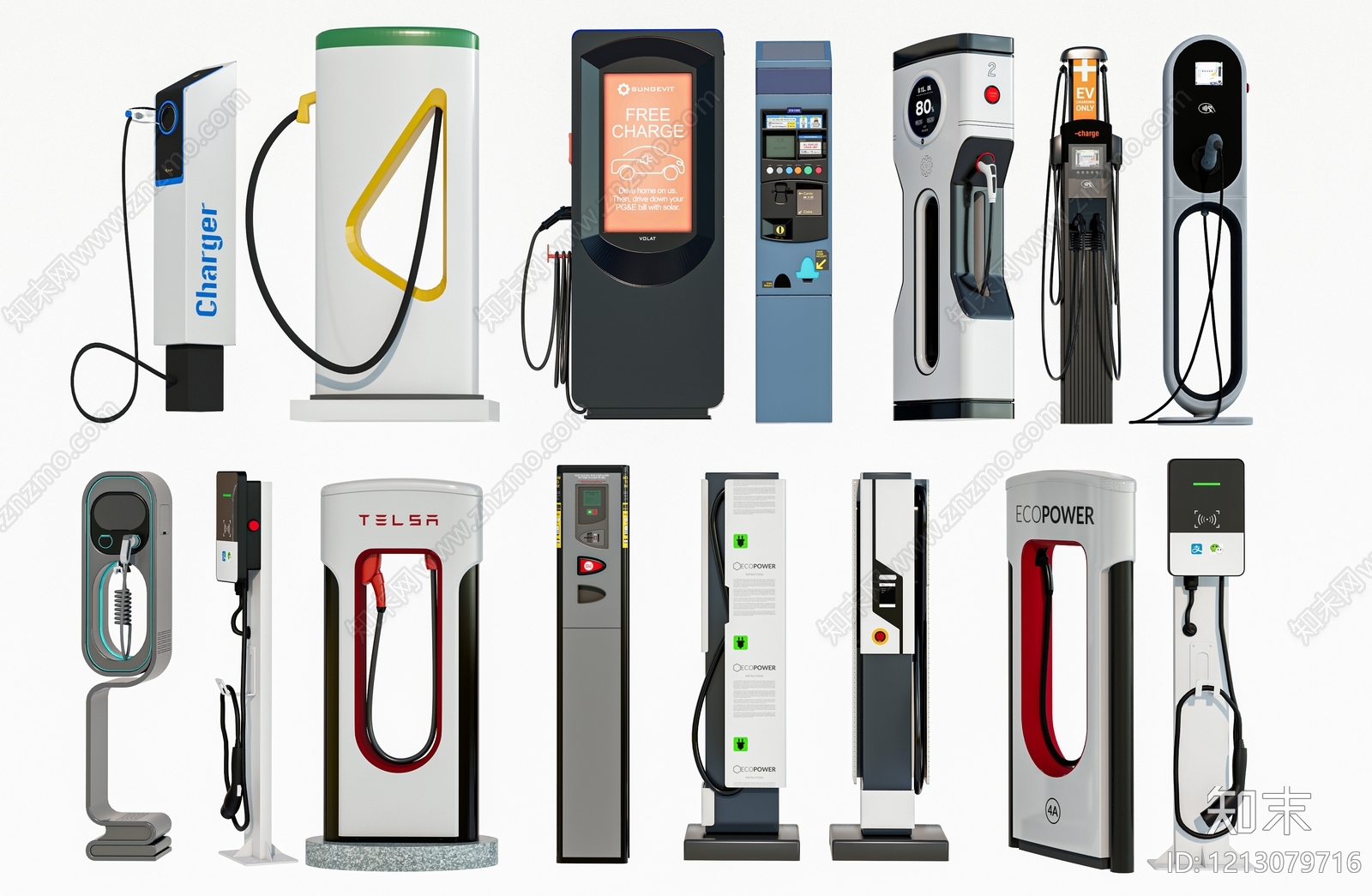现代简约充电桩SU模型下载【ID:1213079716】
