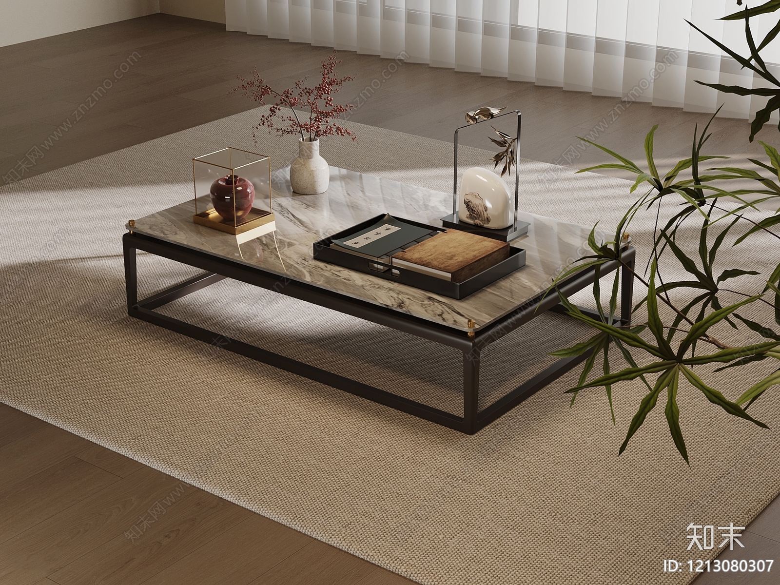 新中式茶几3D模型下载【ID:1213080307】