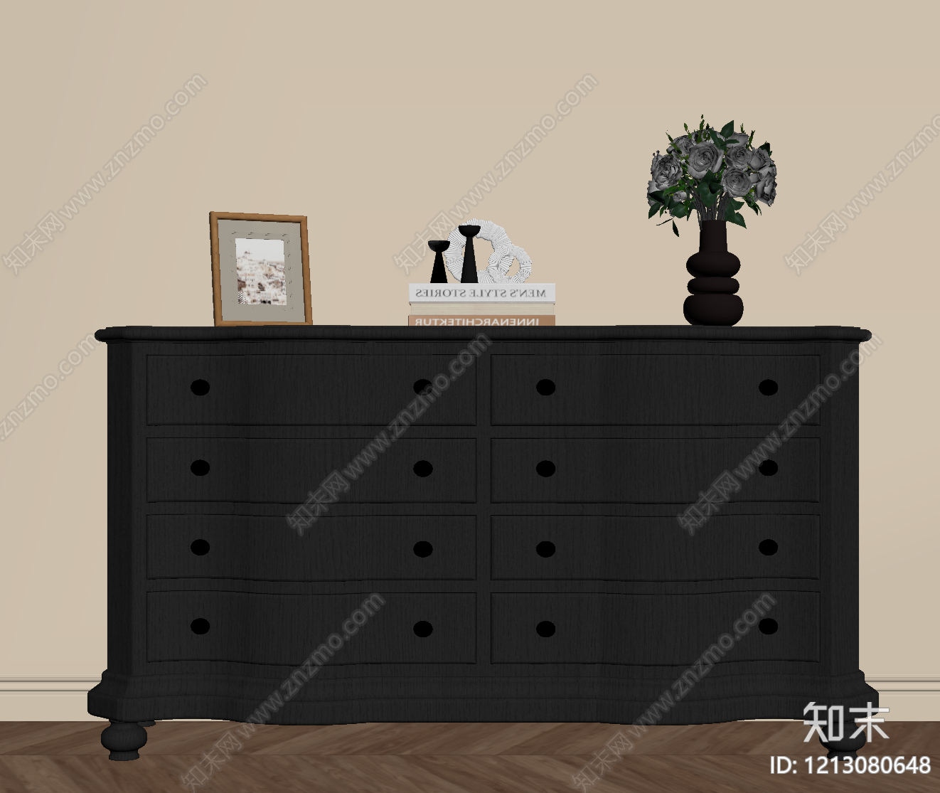 中古风玄关柜SU模型下载【ID:1213080648】