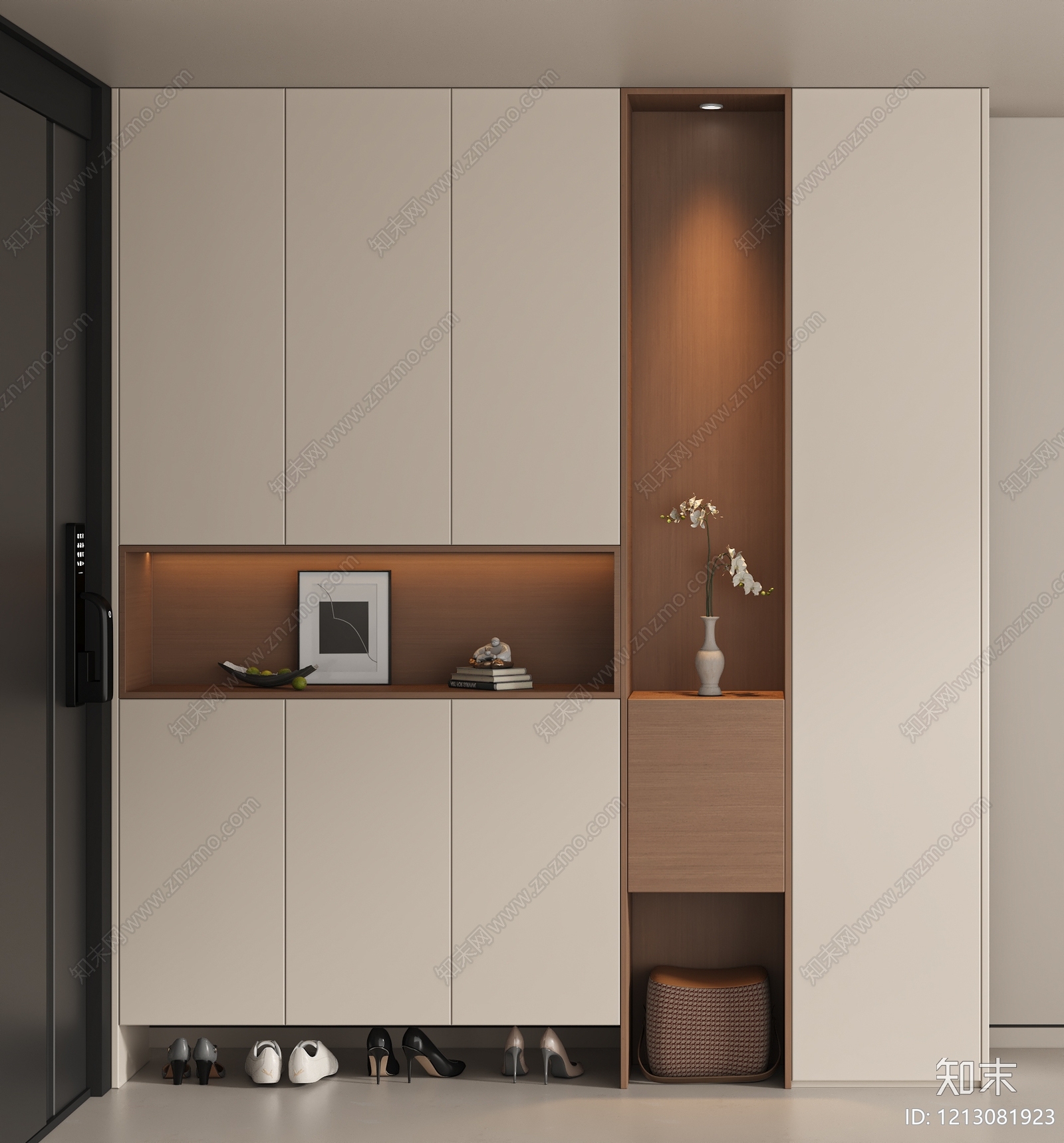现代简约鞋柜3D模型下载【ID:1213081923】