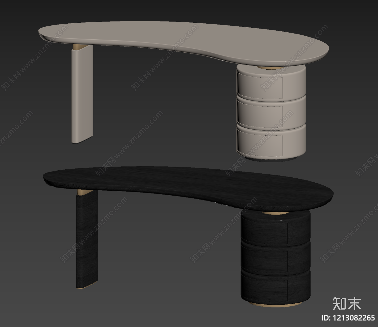 现代简约书桌3D模型下载【ID:1213082265】