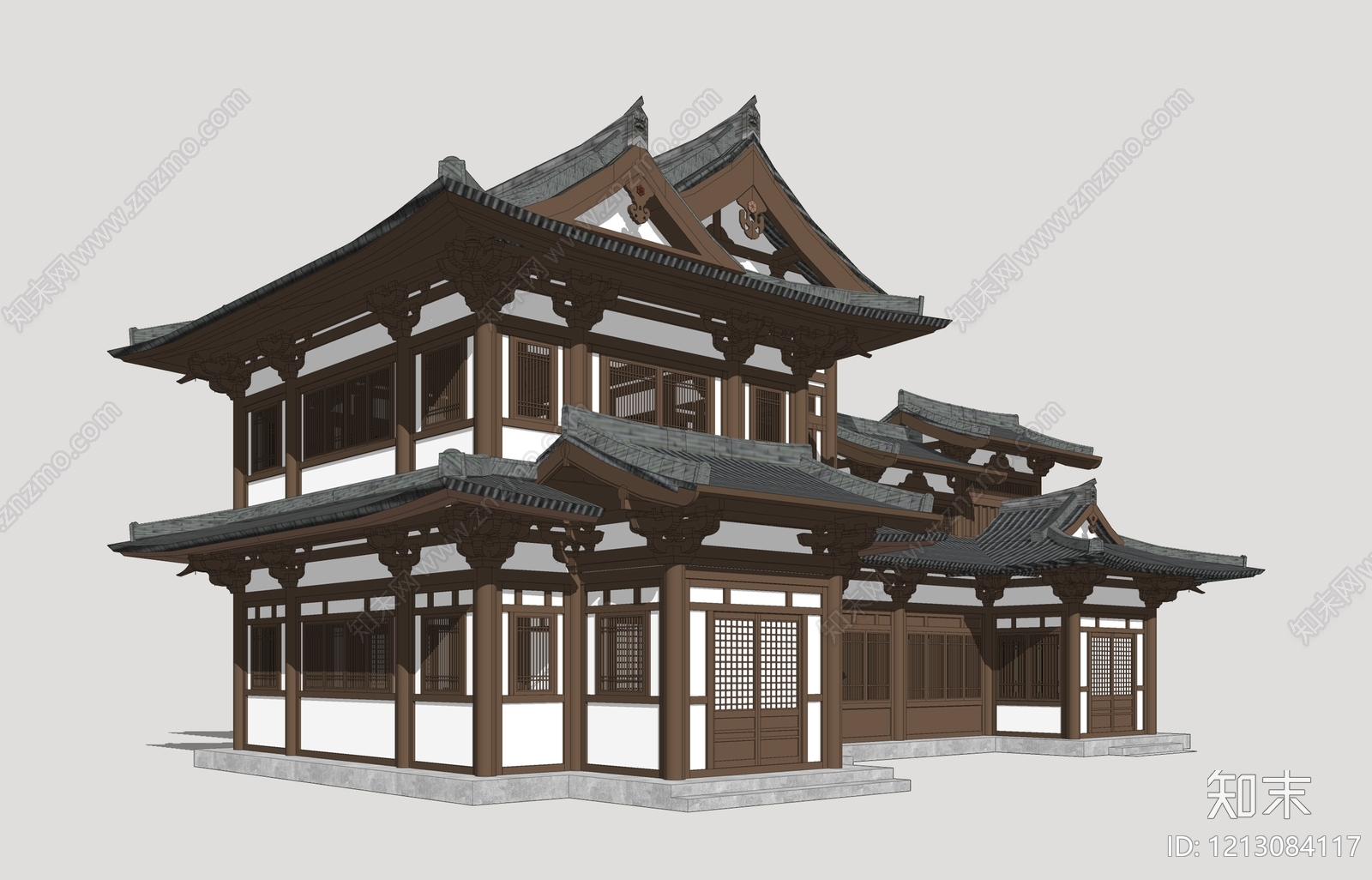 中式古建筑SU模型下载【ID:1213084117】