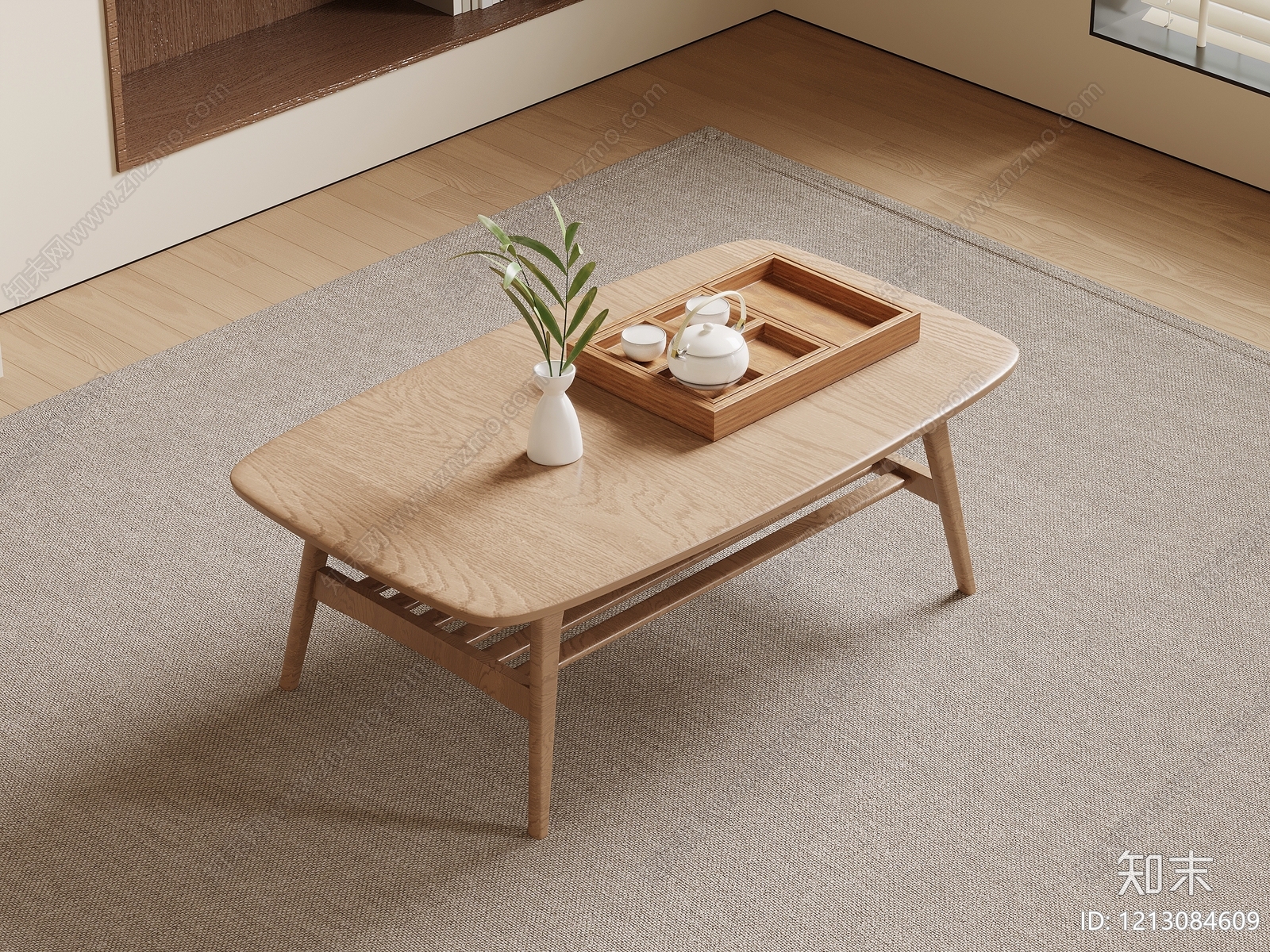 日式茶几3D模型下载【ID:1213084609】
