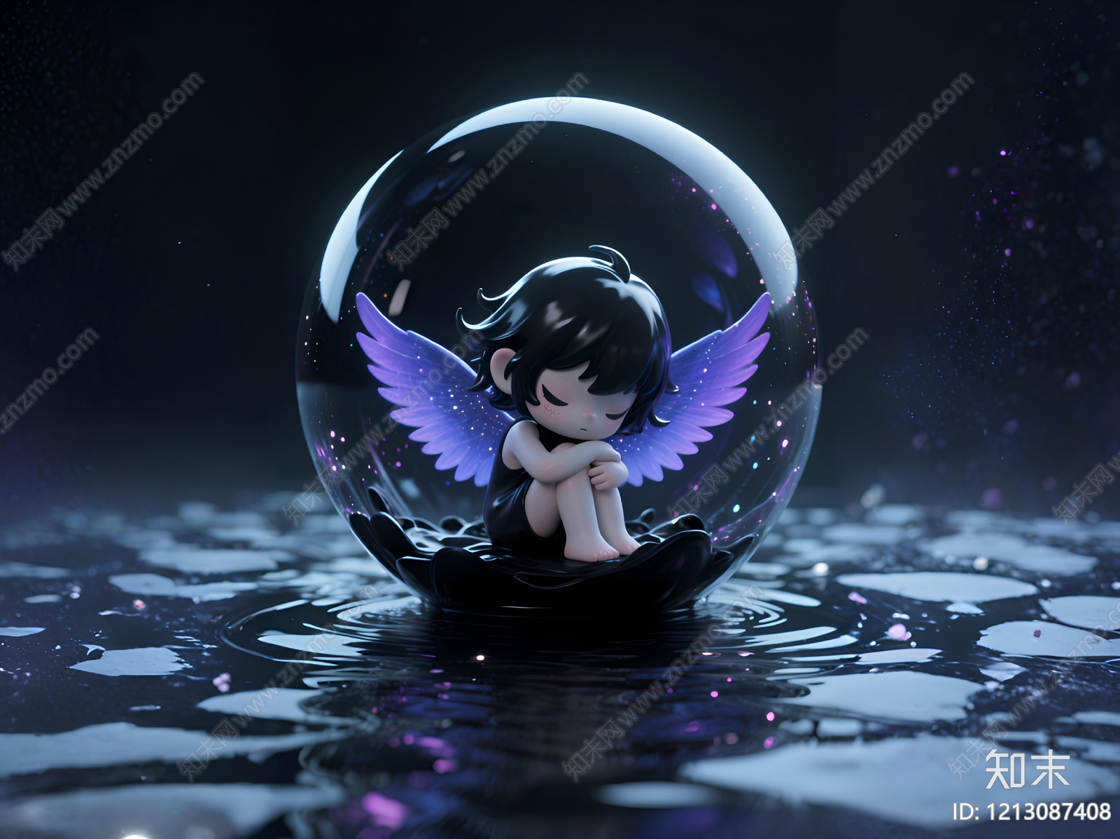 赛博朋克雕塑摆件3D模型下载【ID:1213087408】