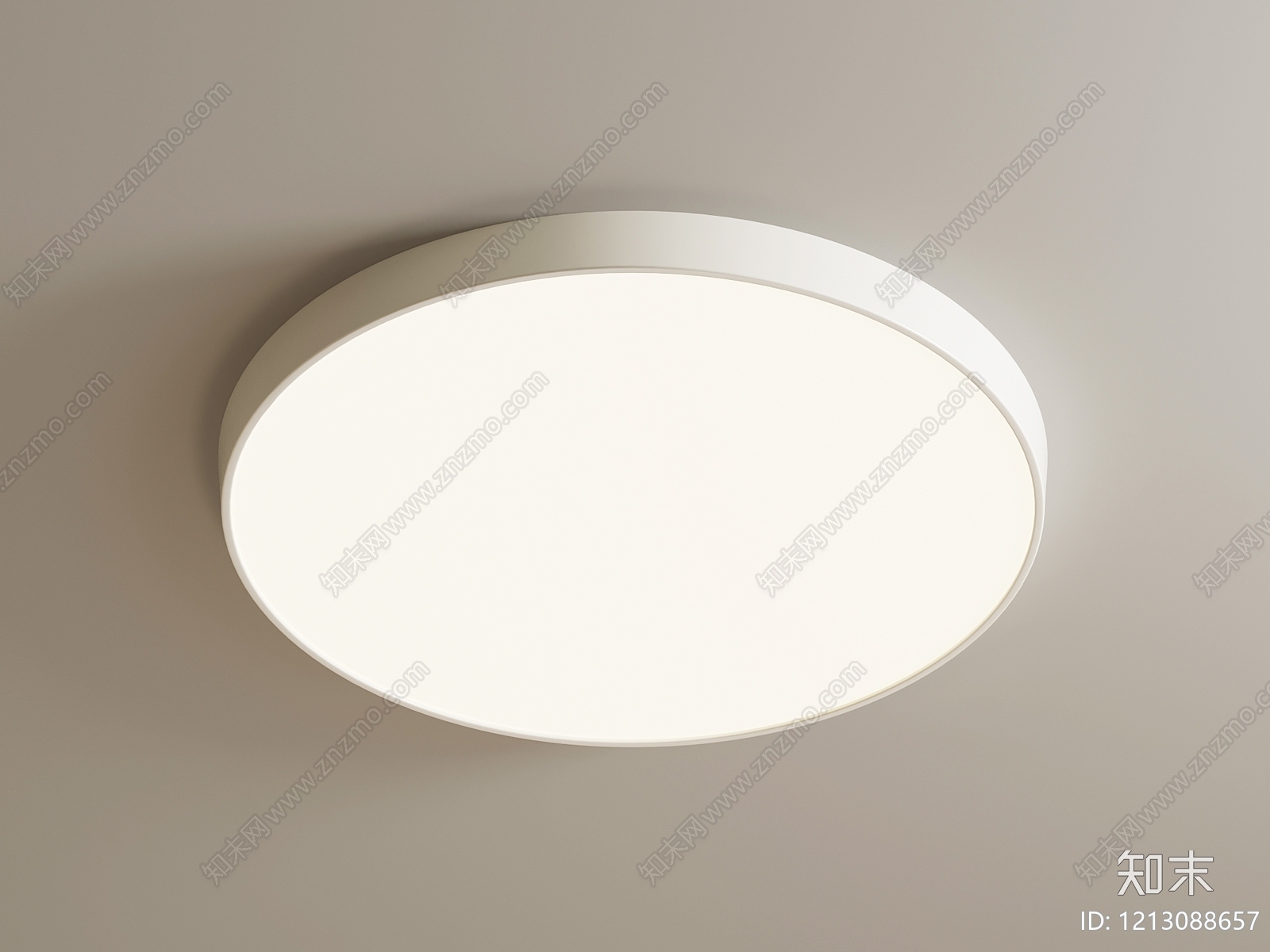 极简卧室吸顶灯3D模型下载【ID:1213088657】