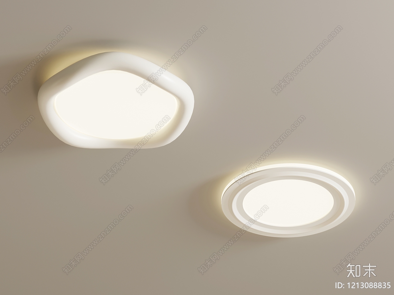 奶油风儿童房吸顶灯3D模型下载【ID:1213088835】