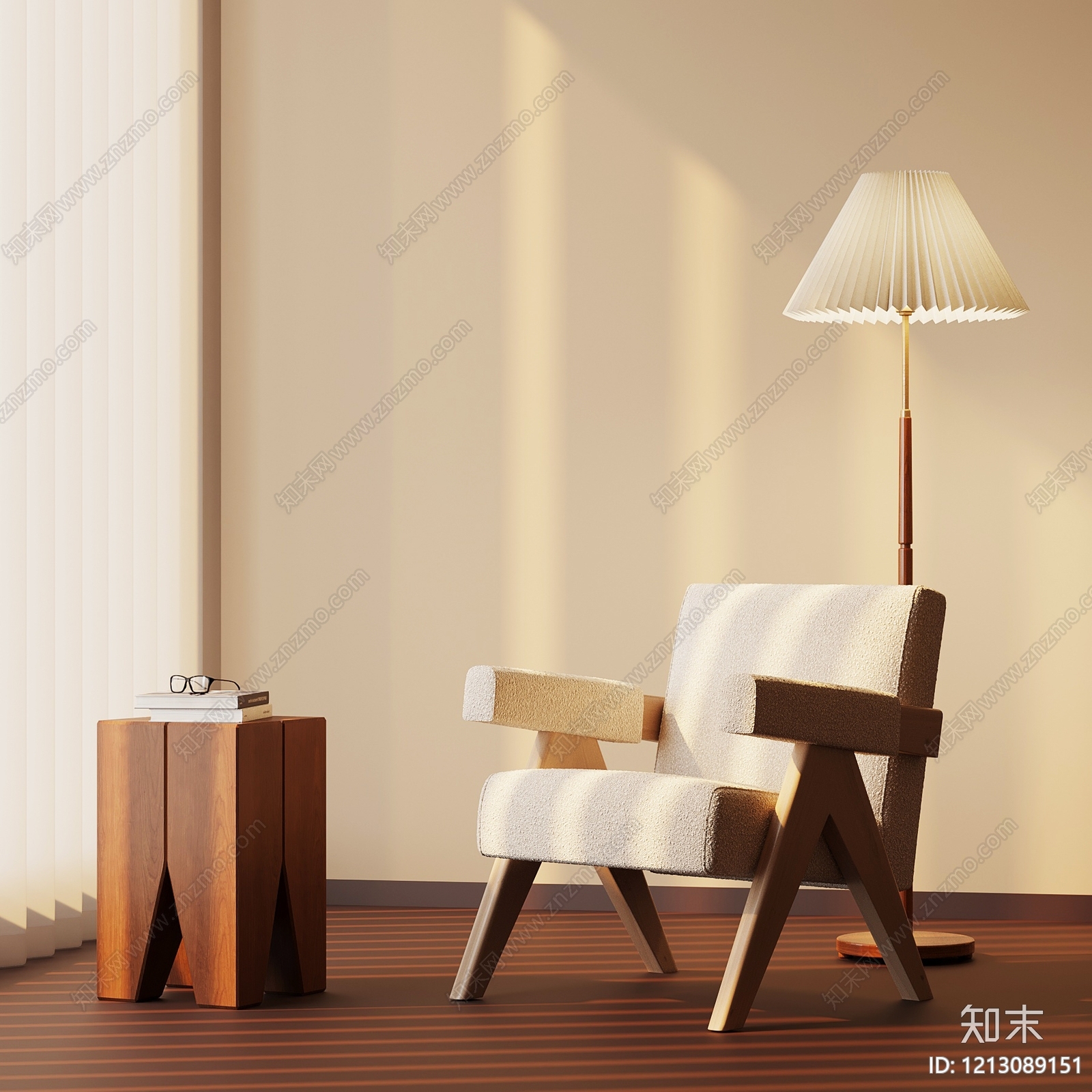 奶油风单人沙发SU模型下载【ID:1213089151】
