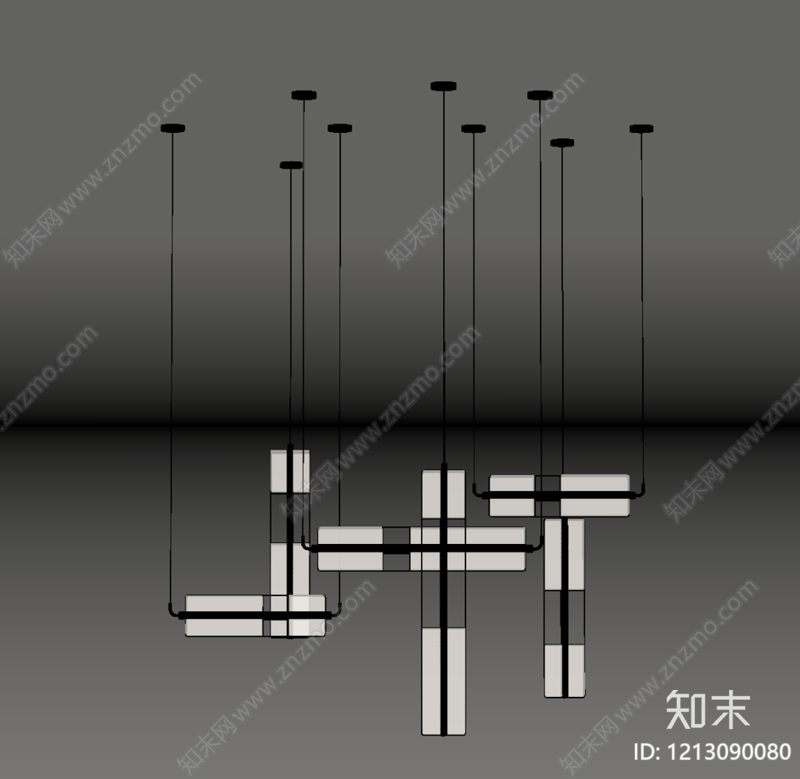 现代极简吊灯SU模型下载【ID:1213090080】