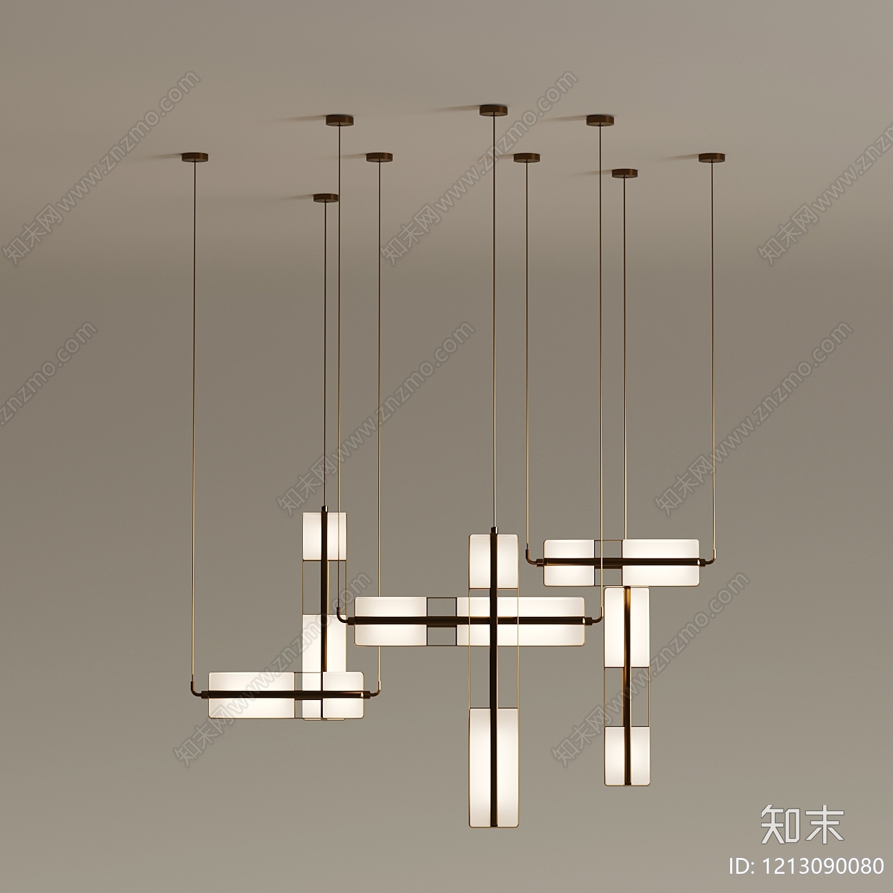 现代极简吊灯SU模型下载【ID:1213090080】