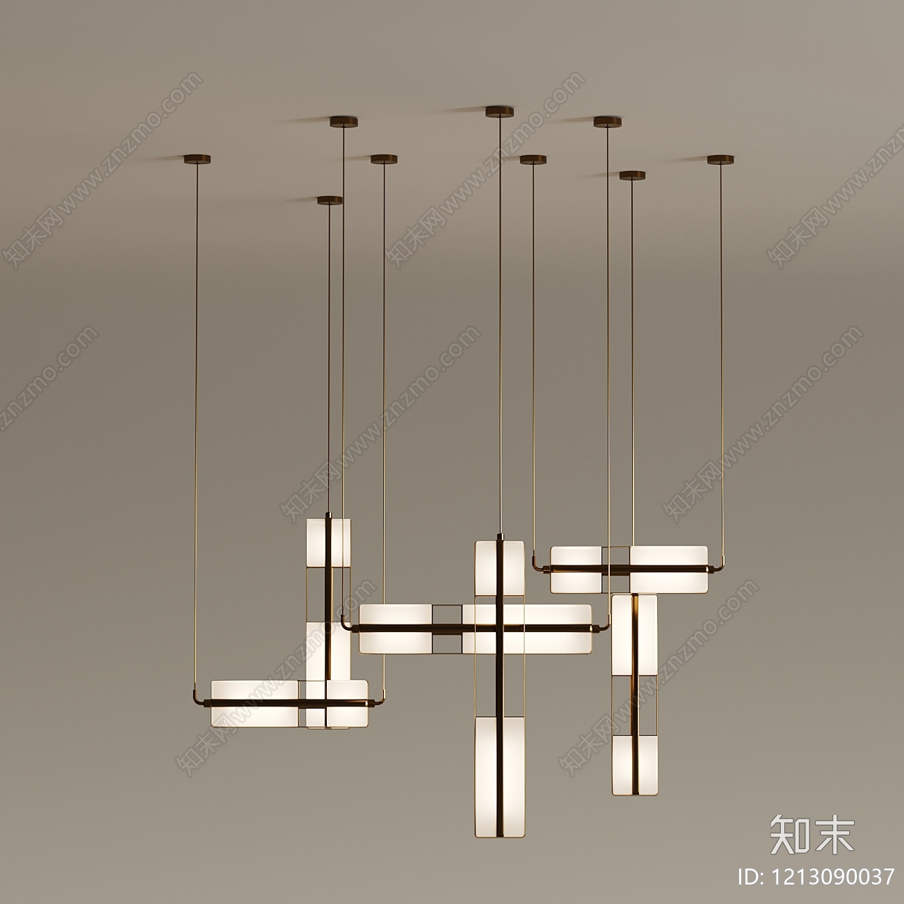 现代简约吊灯3D模型下载【ID:1213090037】