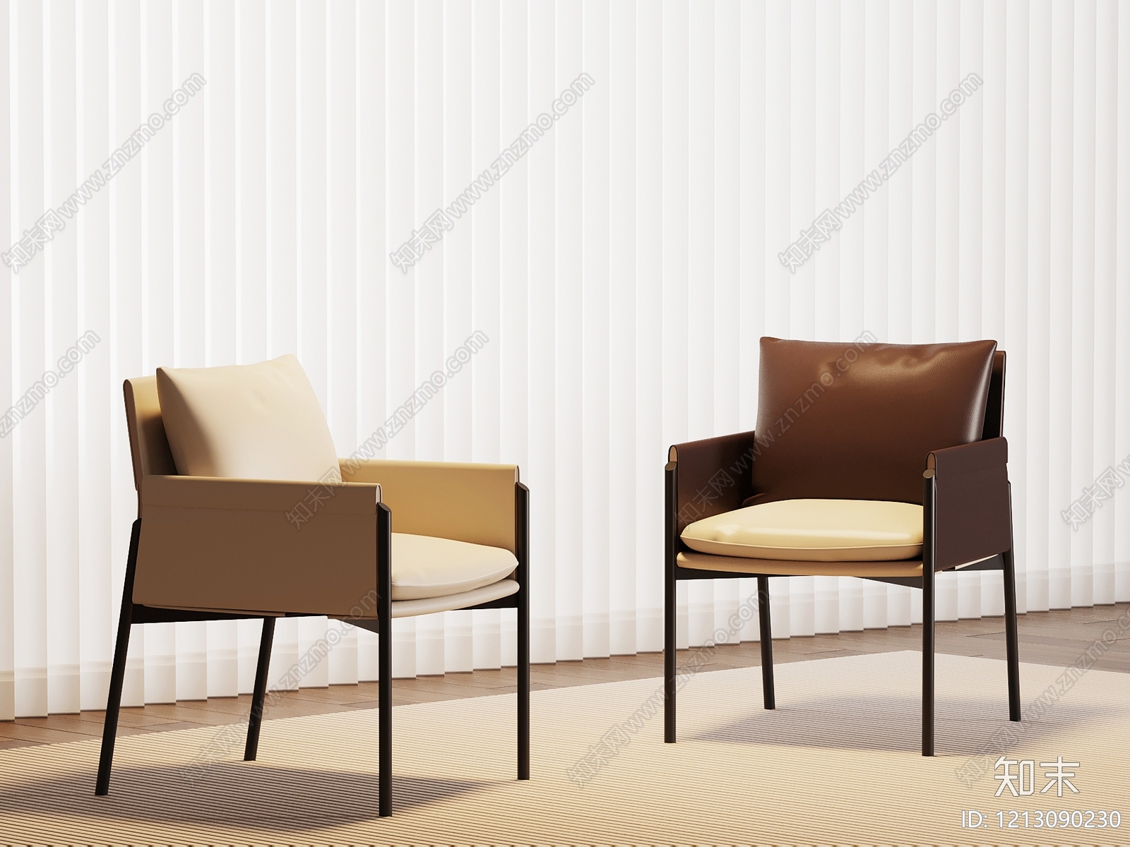 现代简约办公椅3D模型下载【ID:1213090230】