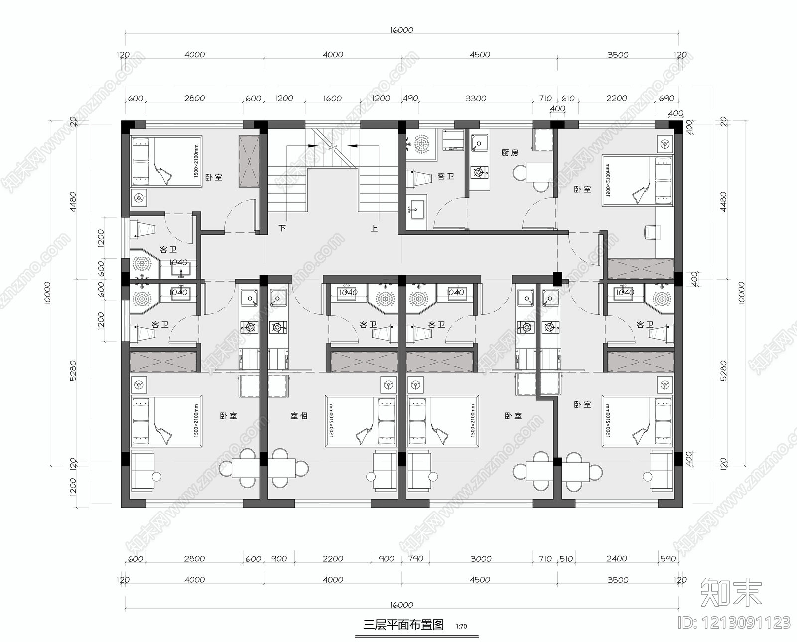 多层住宅cad施工图下载【ID:1213091123】