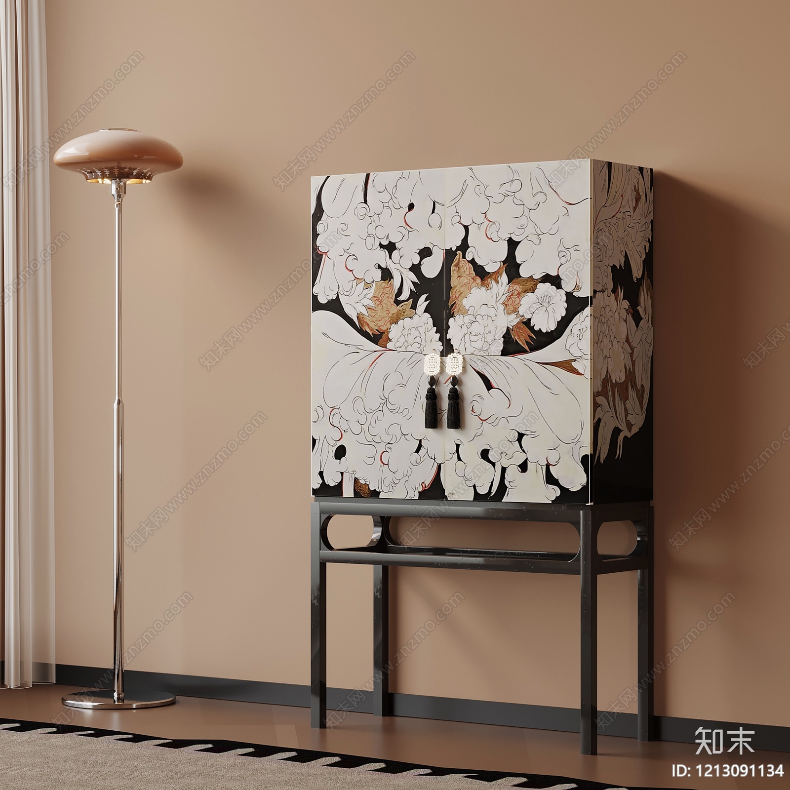 新中式玄关柜3D模型下载【ID:1213091134】