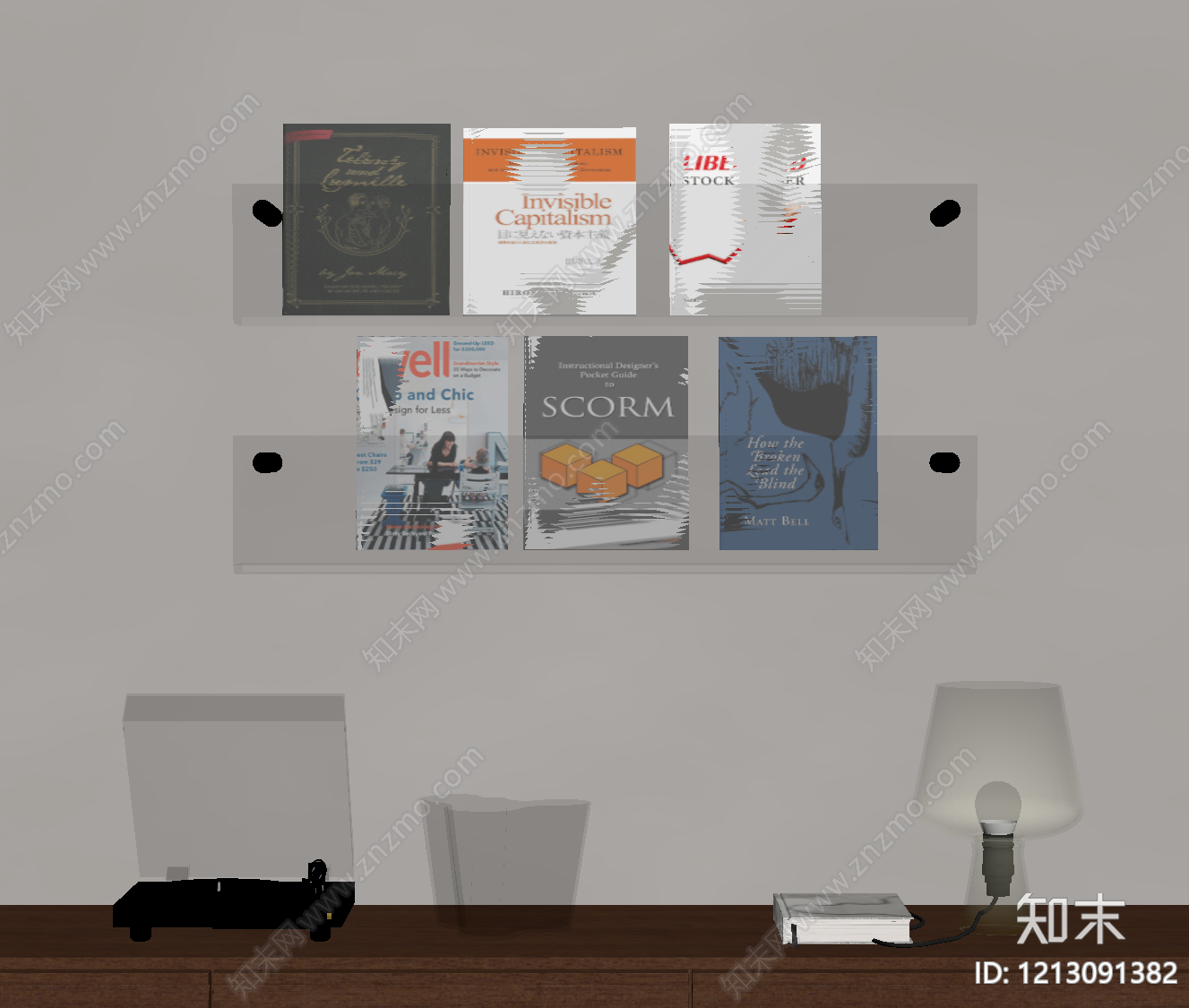 现代简约书架SU模型下载【ID:1213091382】
