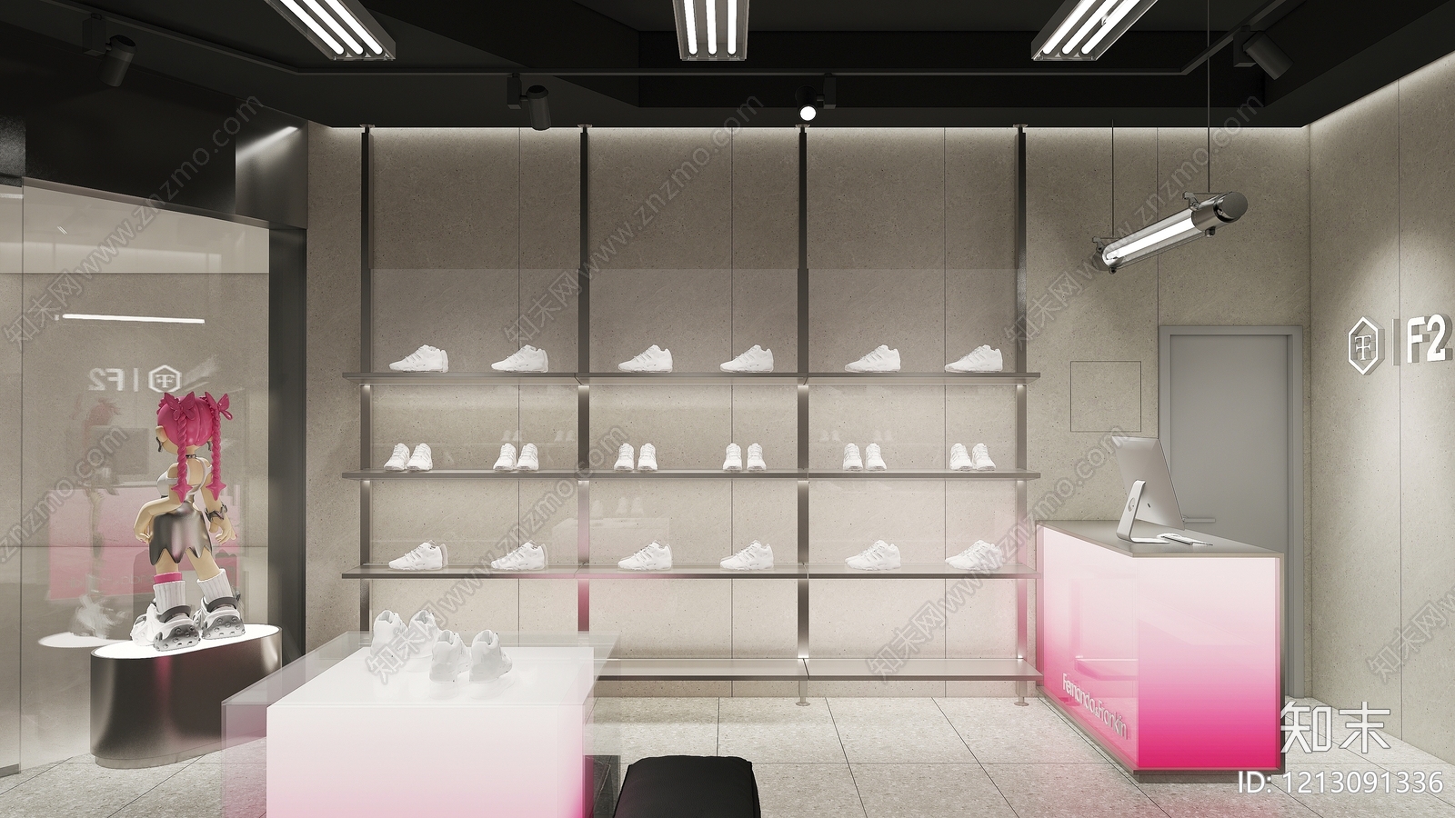 现代工业鞋店cad施工图下载【ID:1213091336】