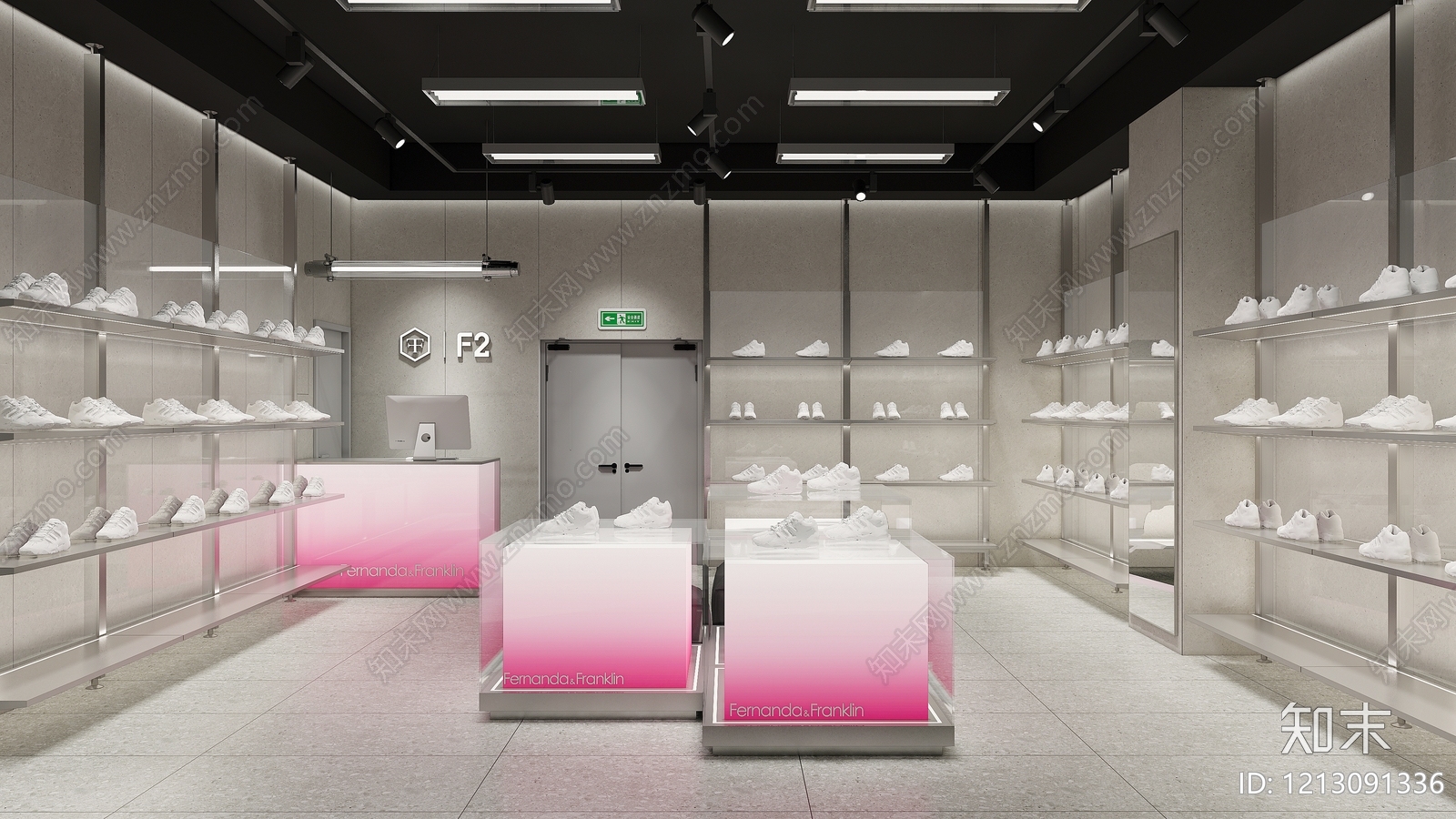 现代工业鞋店cad施工图下载【ID:1213091336】