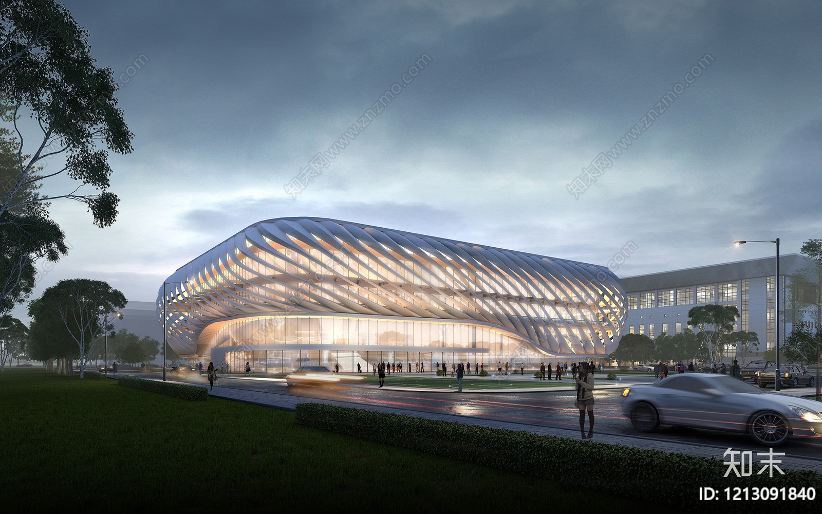 现代主义体育馆外观3D模型下载【ID:1213091840】