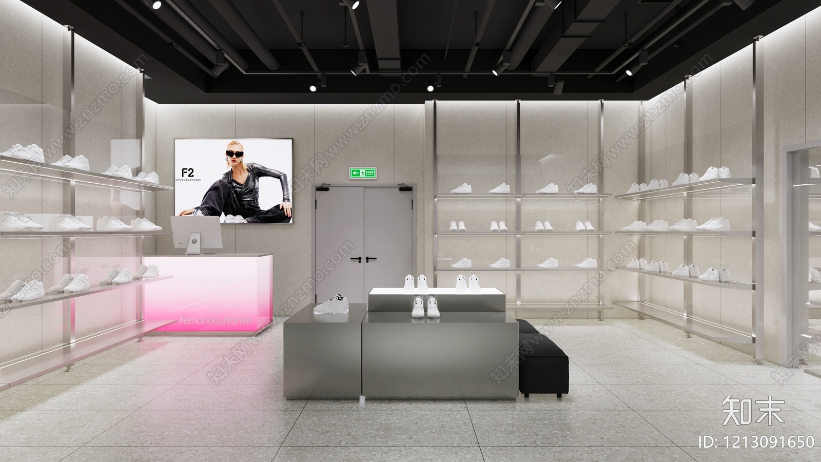 现代工业鞋店cad施工图下载【ID:1213091650】