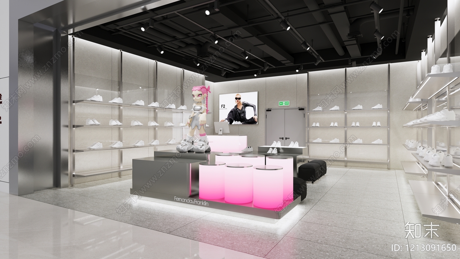 现代工业鞋店cad施工图下载【ID:1213091650】