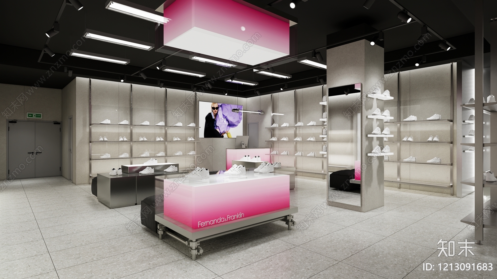 现代工业鞋店cad施工图下载【ID:1213091683】
