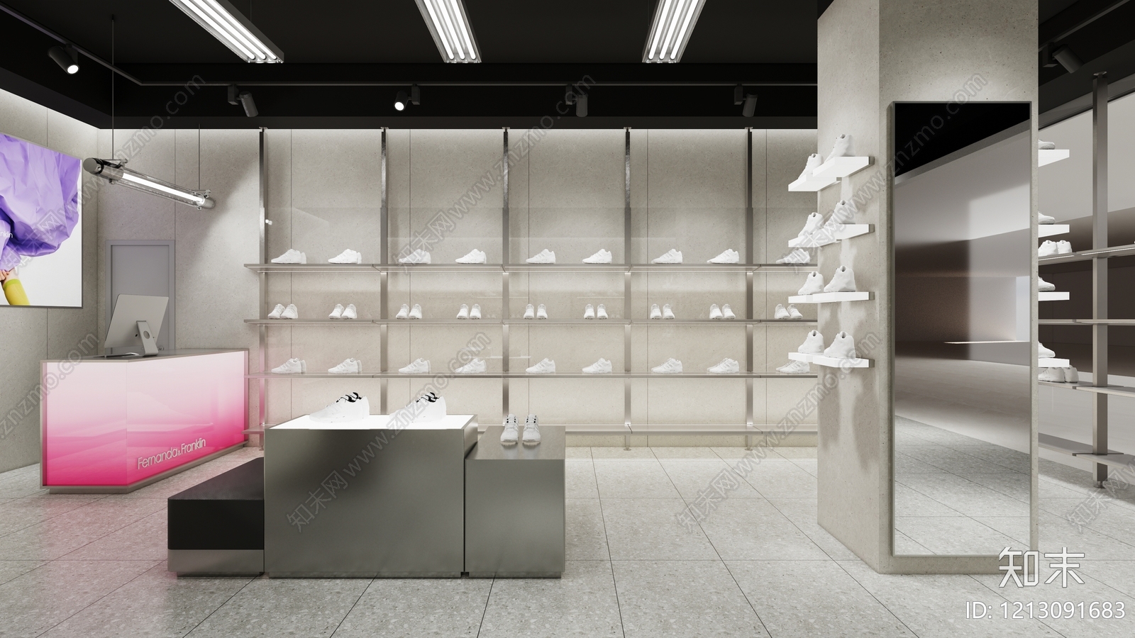 现代工业鞋店cad施工图下载【ID:1213091683】