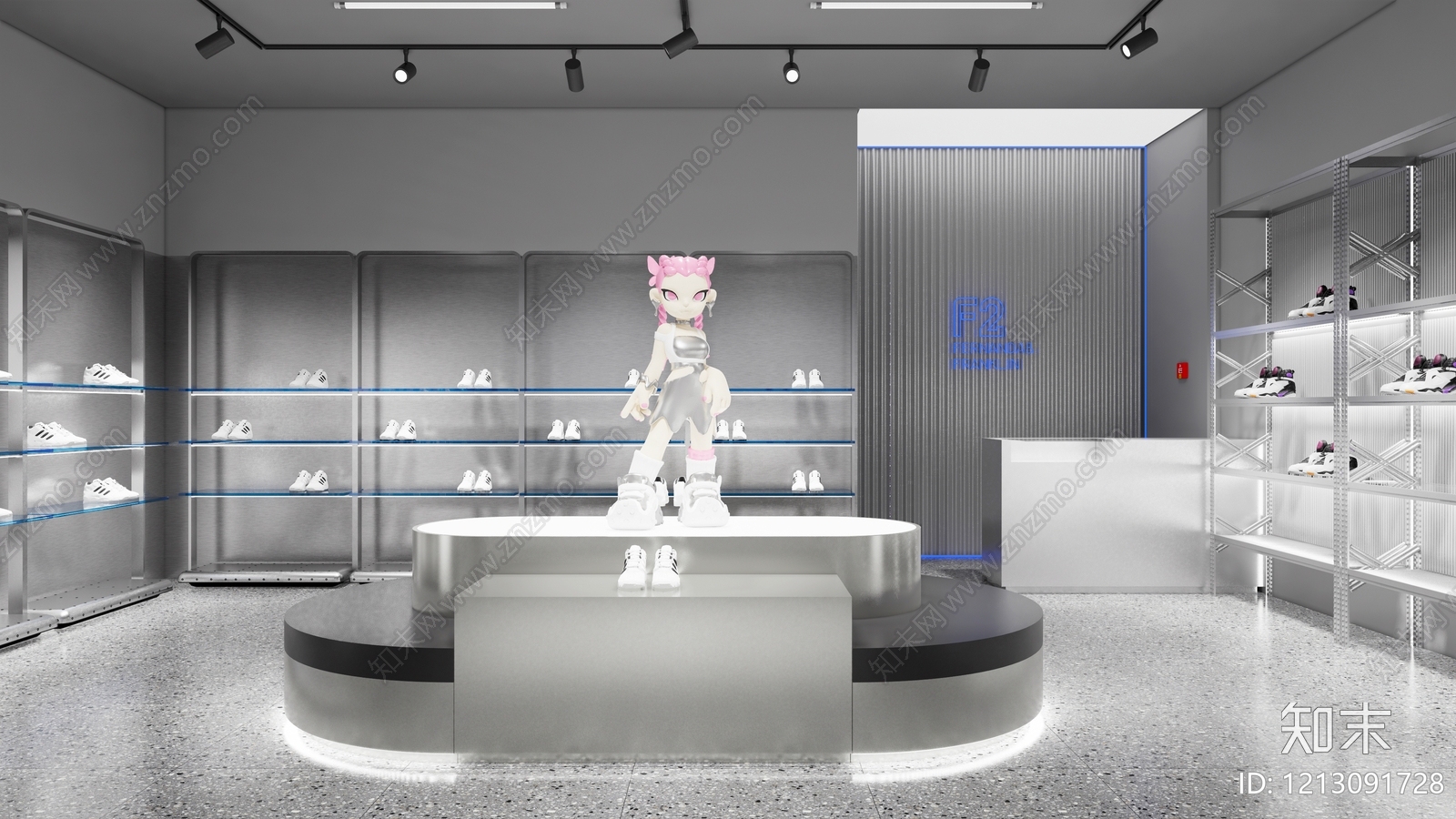 现代工业鞋店cad施工图下载【ID:1213091728】