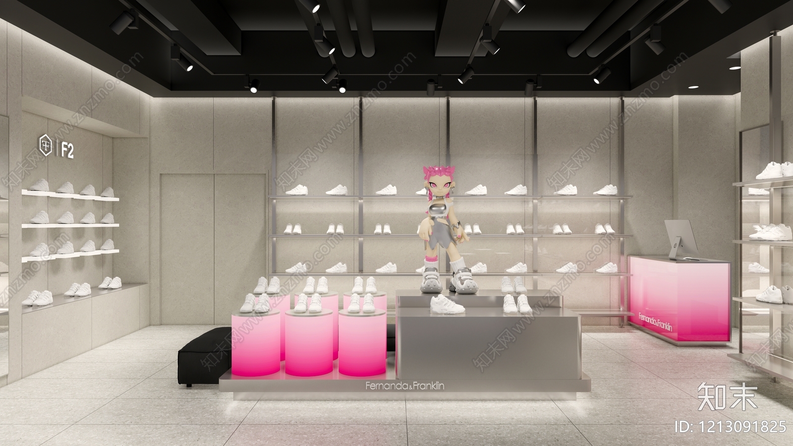 现代工业鞋店cad施工图下载【ID:1213091825】