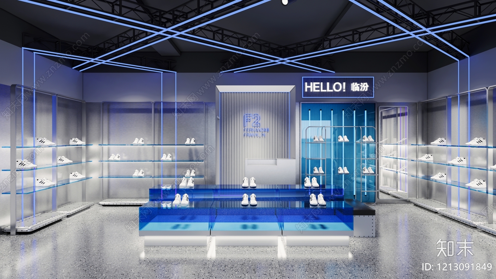 现代工业鞋店cad施工图下载【ID:1213091849】