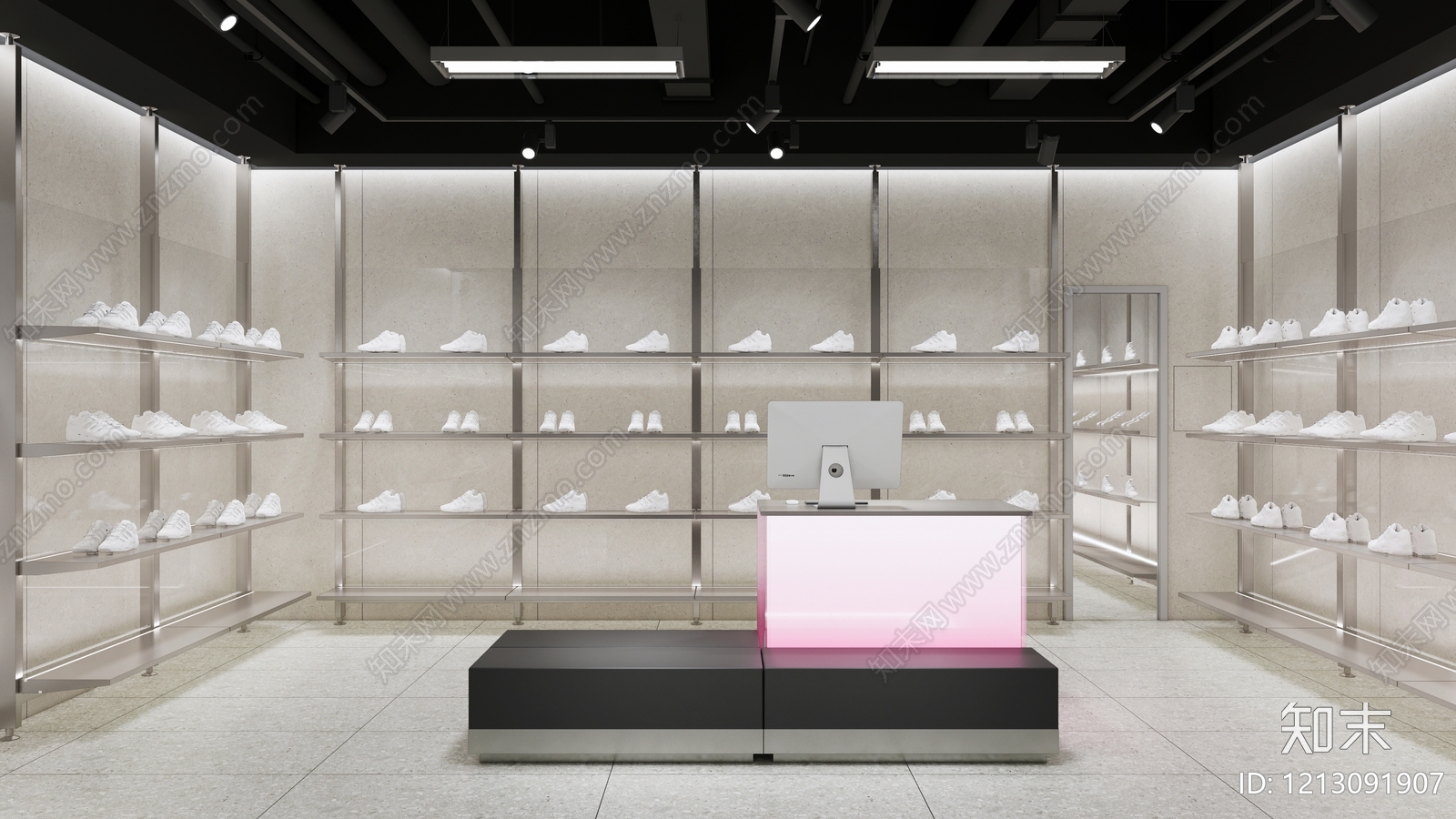 现代工业鞋店cad施工图下载【ID:1213091907】