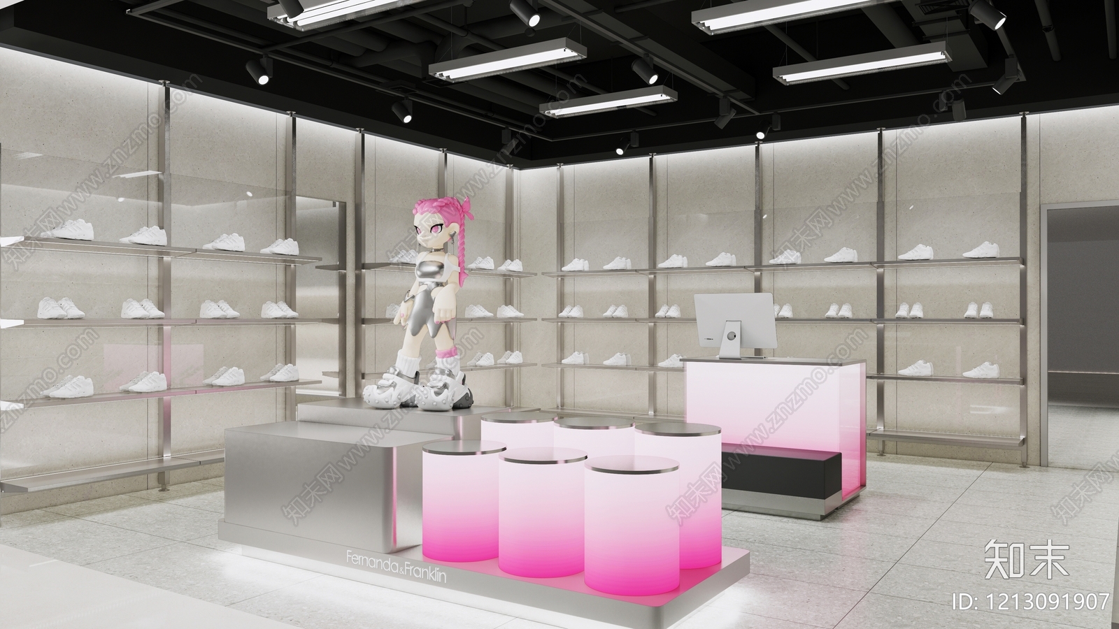 现代工业鞋店cad施工图下载【ID:1213091907】