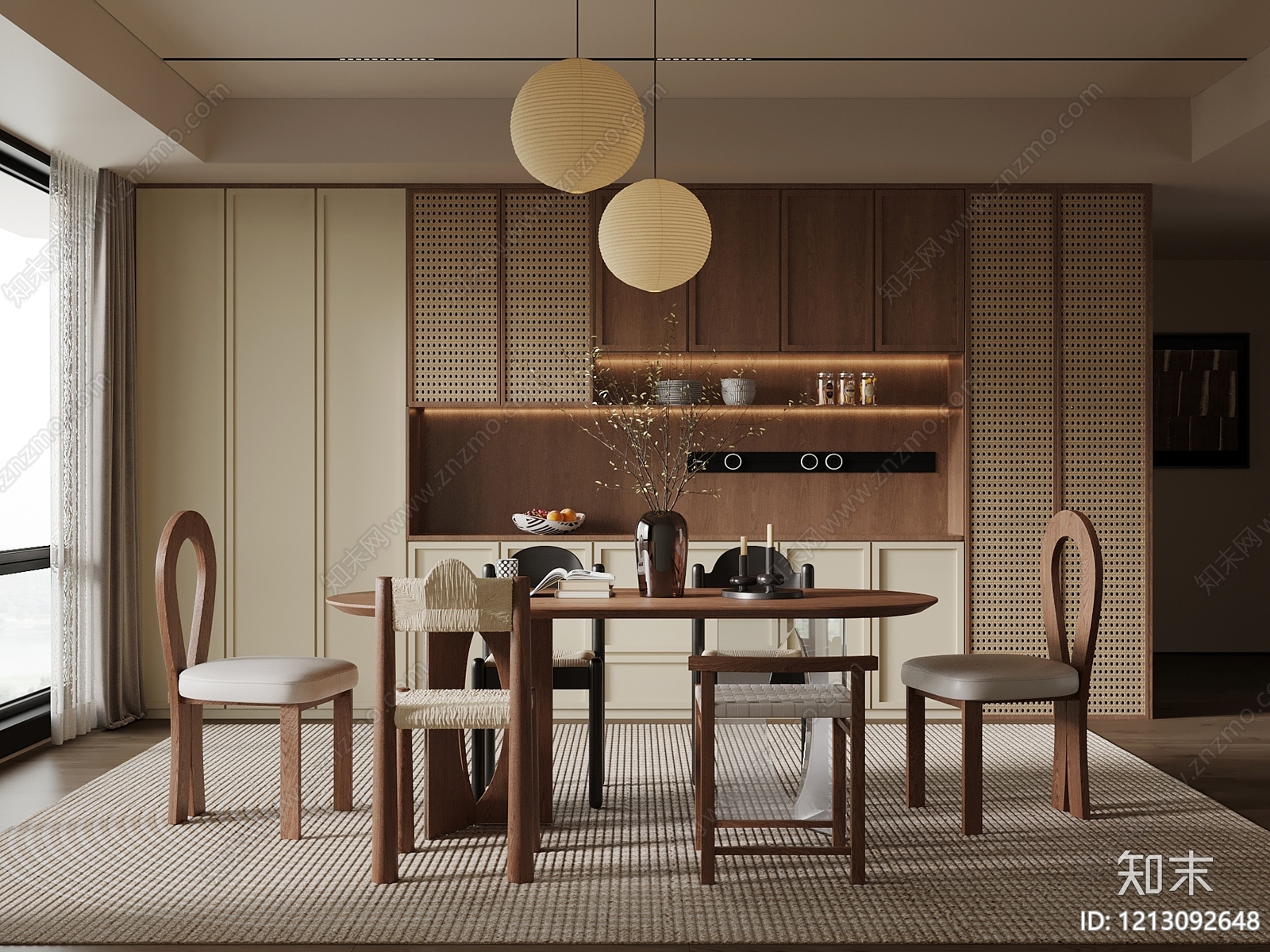 中古风家居餐厅3D模型下载【ID:1213092648】