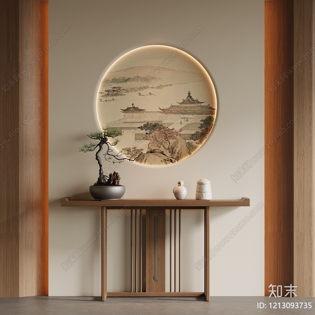 新中式玄关SU模型下载【ID:1213093735】