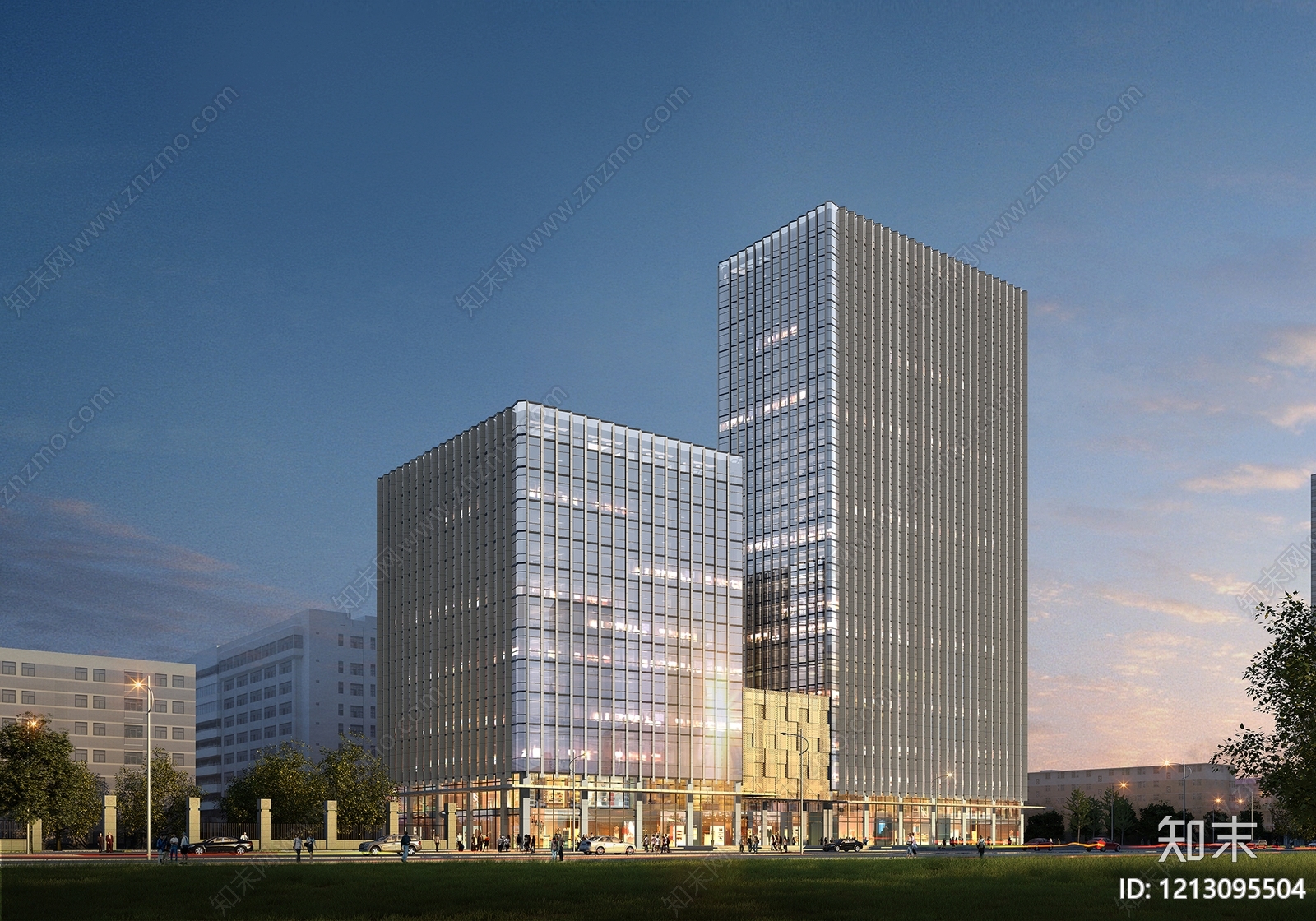 现代主义写字楼3D模型下载【ID:1213095504】