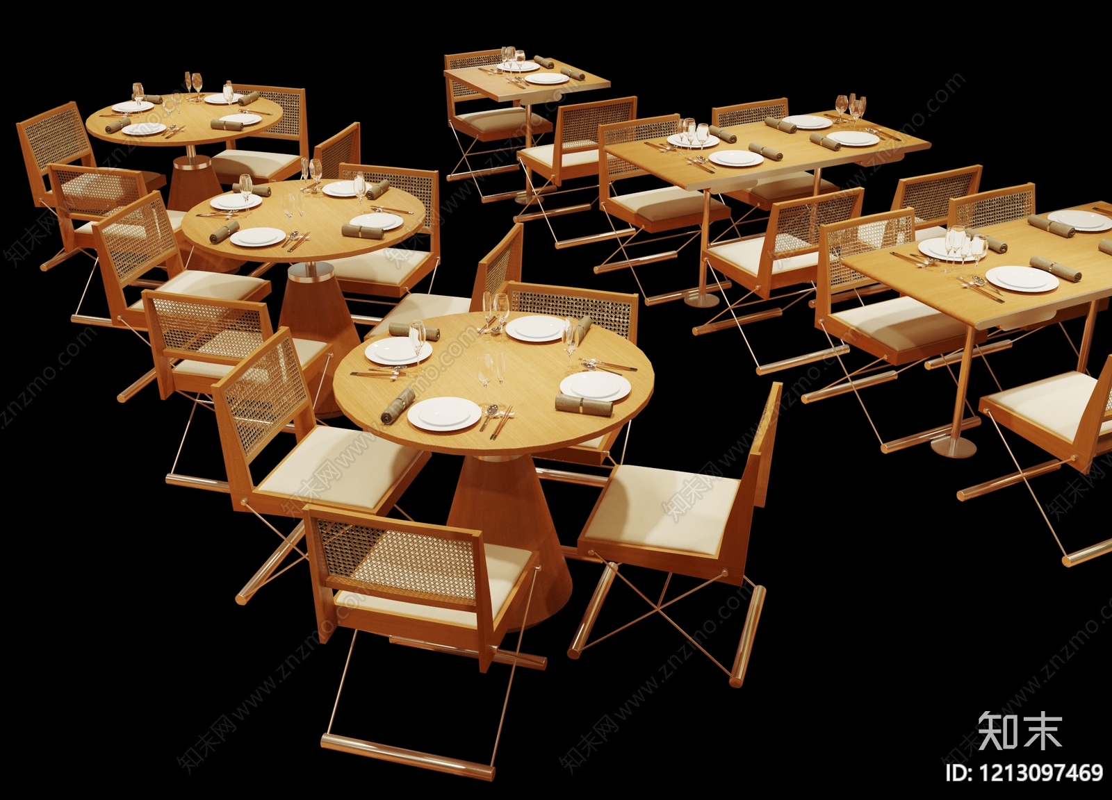 原木风餐桌椅3D模型下载【ID:1213097469】