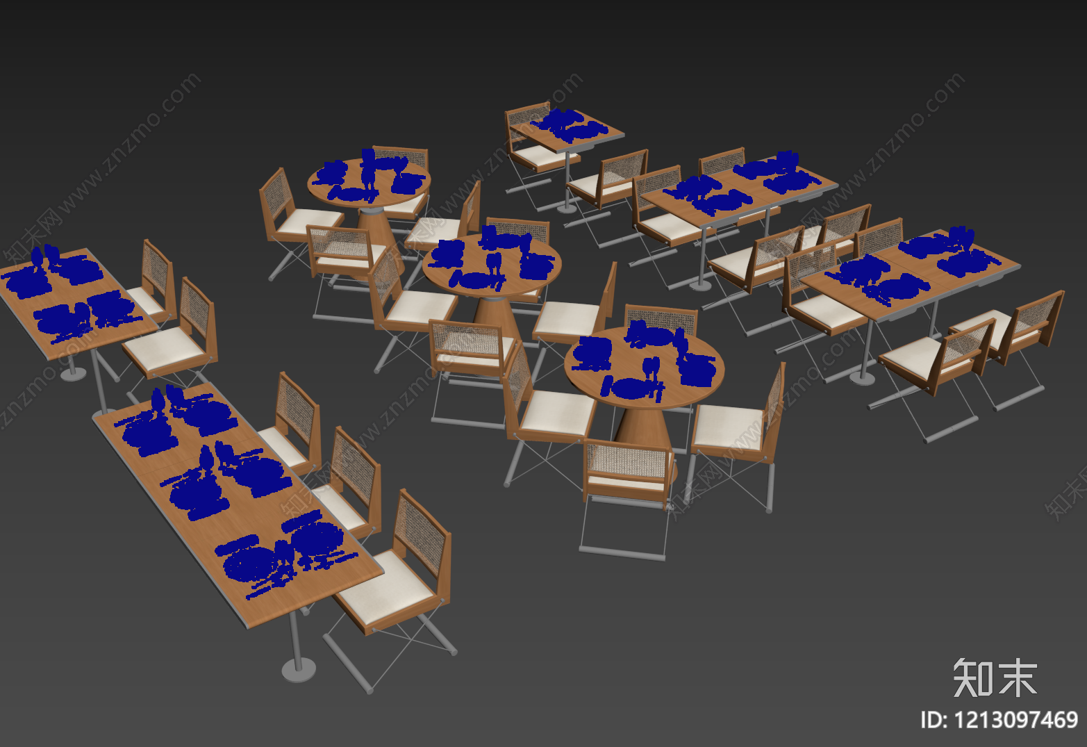 原木风餐桌椅3D模型下载【ID:1213097469】