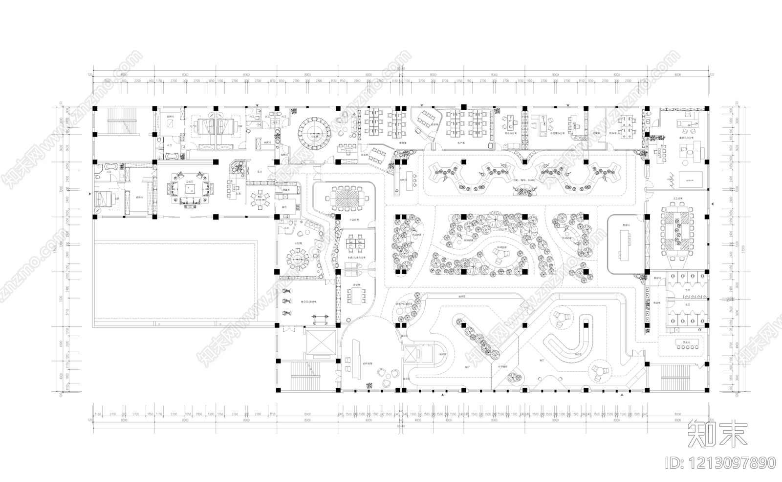 其他办公空间cad施工图下载【ID:1213097890】