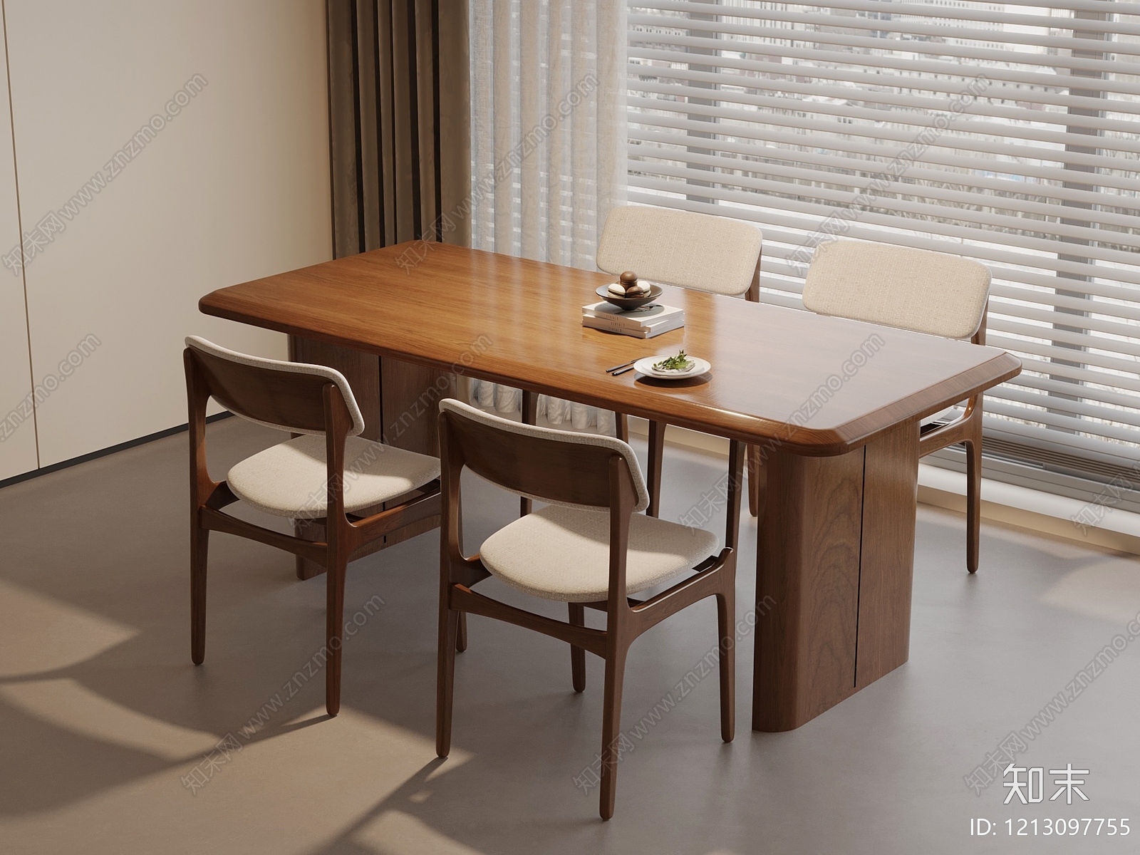 现代简约餐桌椅3D模型下载【ID:1213097755】