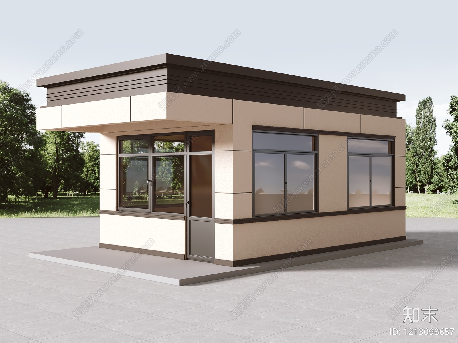 现代简约门卫室SU模型下载【ID:1213098657】