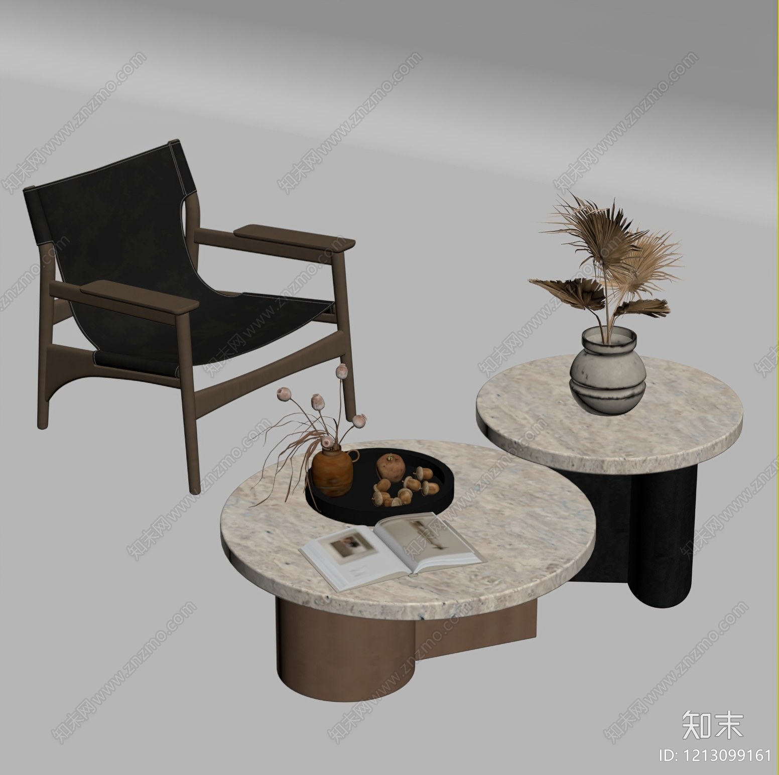 侘寂休闲桌椅SU模型下载【ID:1213099161】
