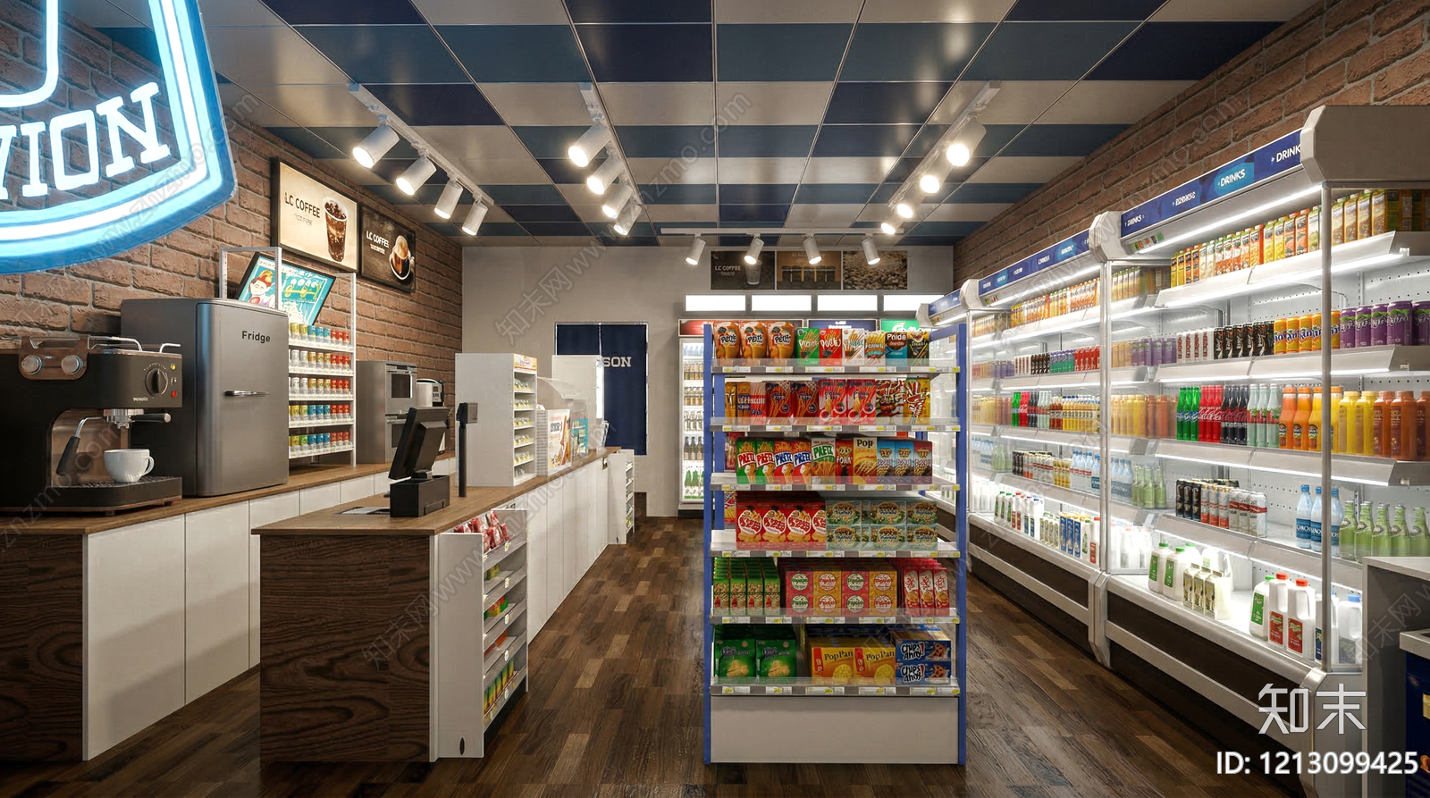 现代简约便利店SU模型下载【ID:1213099425】