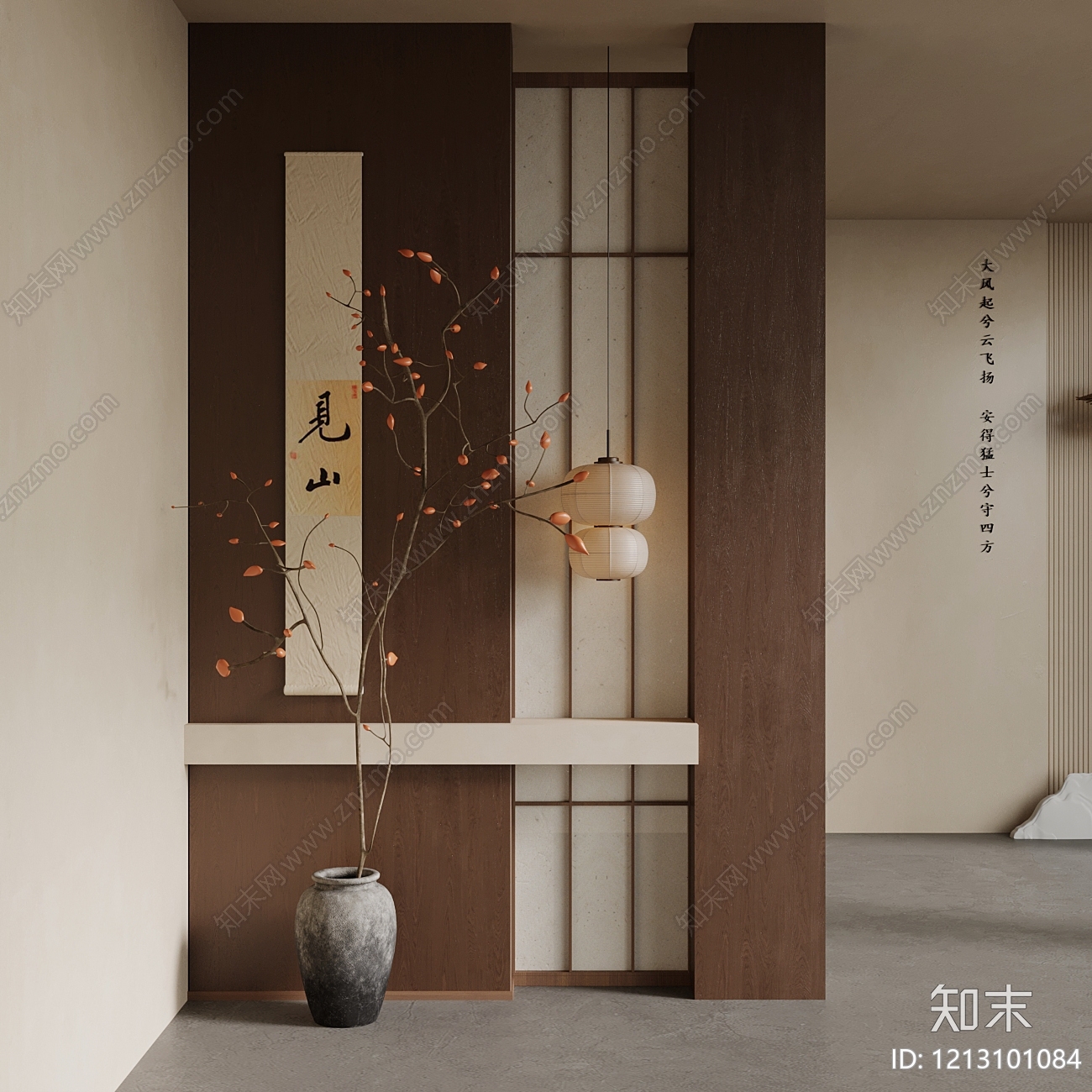 新中式玄关3D模型下载【ID:1213101084】